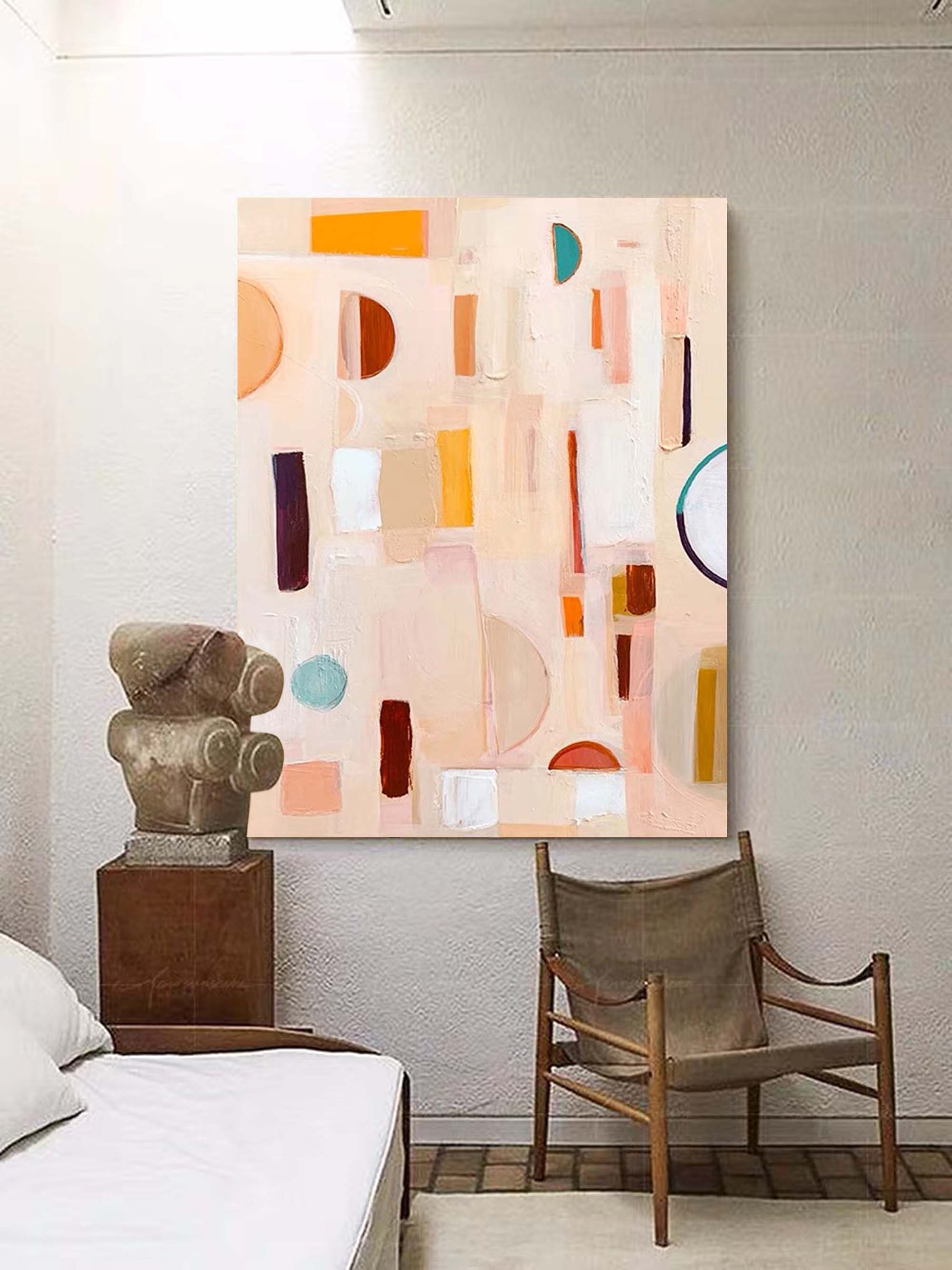 Wallart Pastel Geometry: Subtle Shapes in Motion