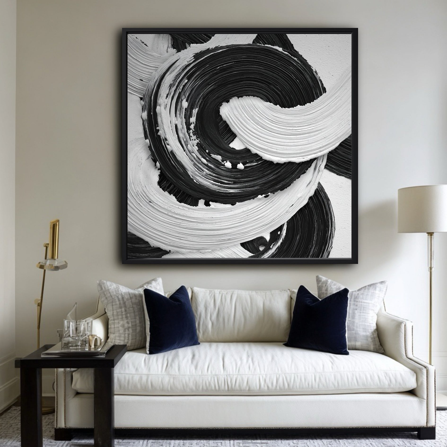 Abstract black and white minimalist style