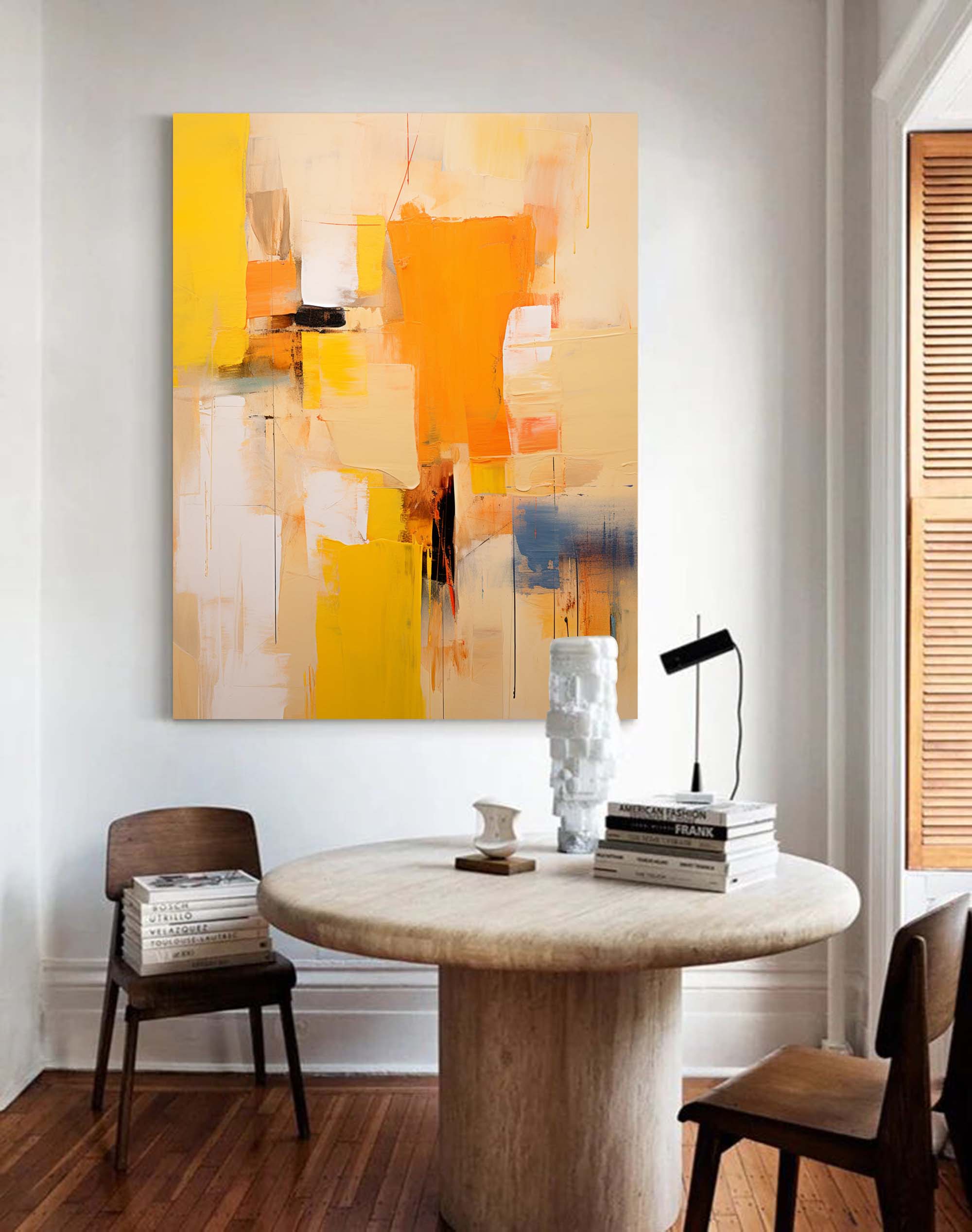 Wallart Sunset Abstract in Orange and Yellow