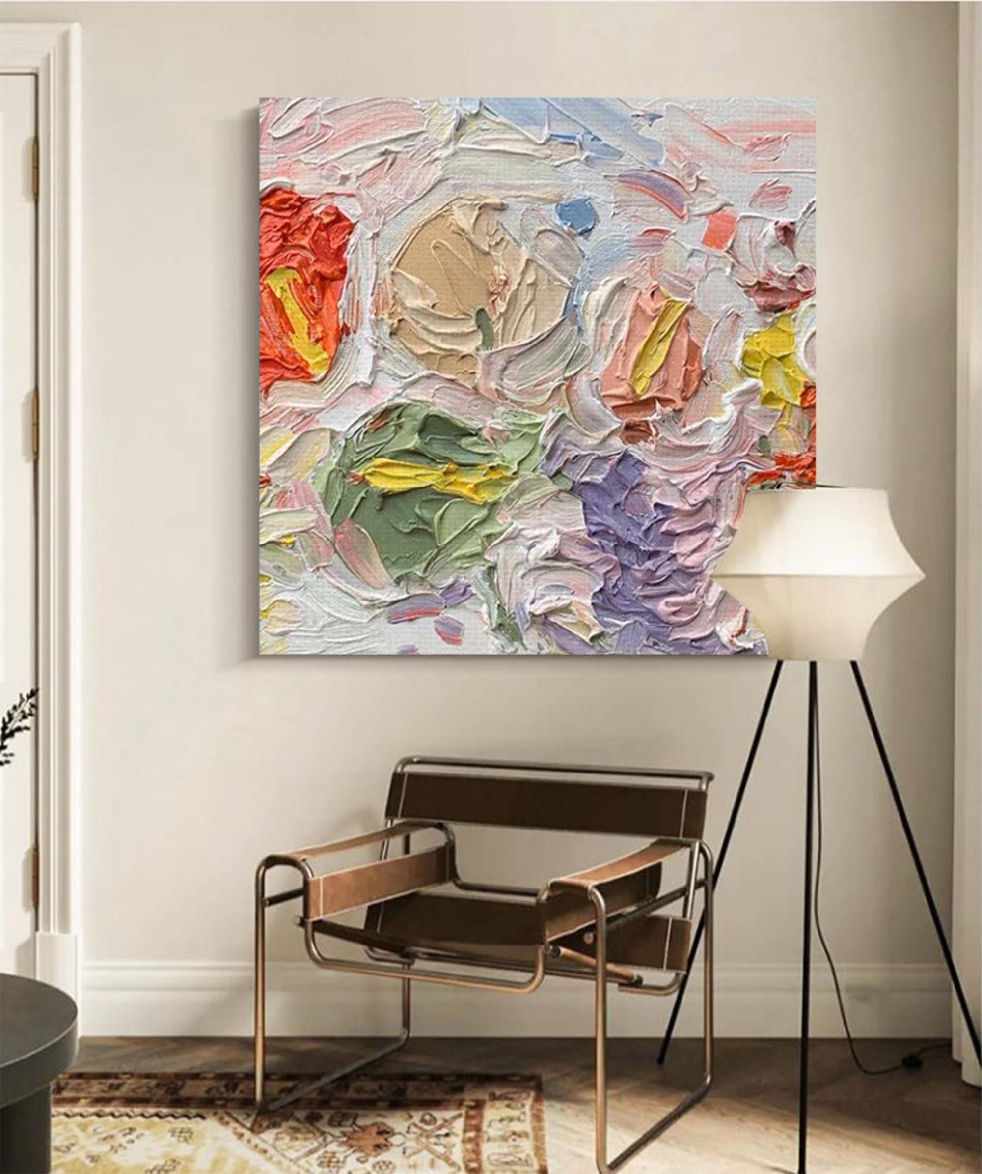 Wallart Vibrant Floral Abstract Oil Art