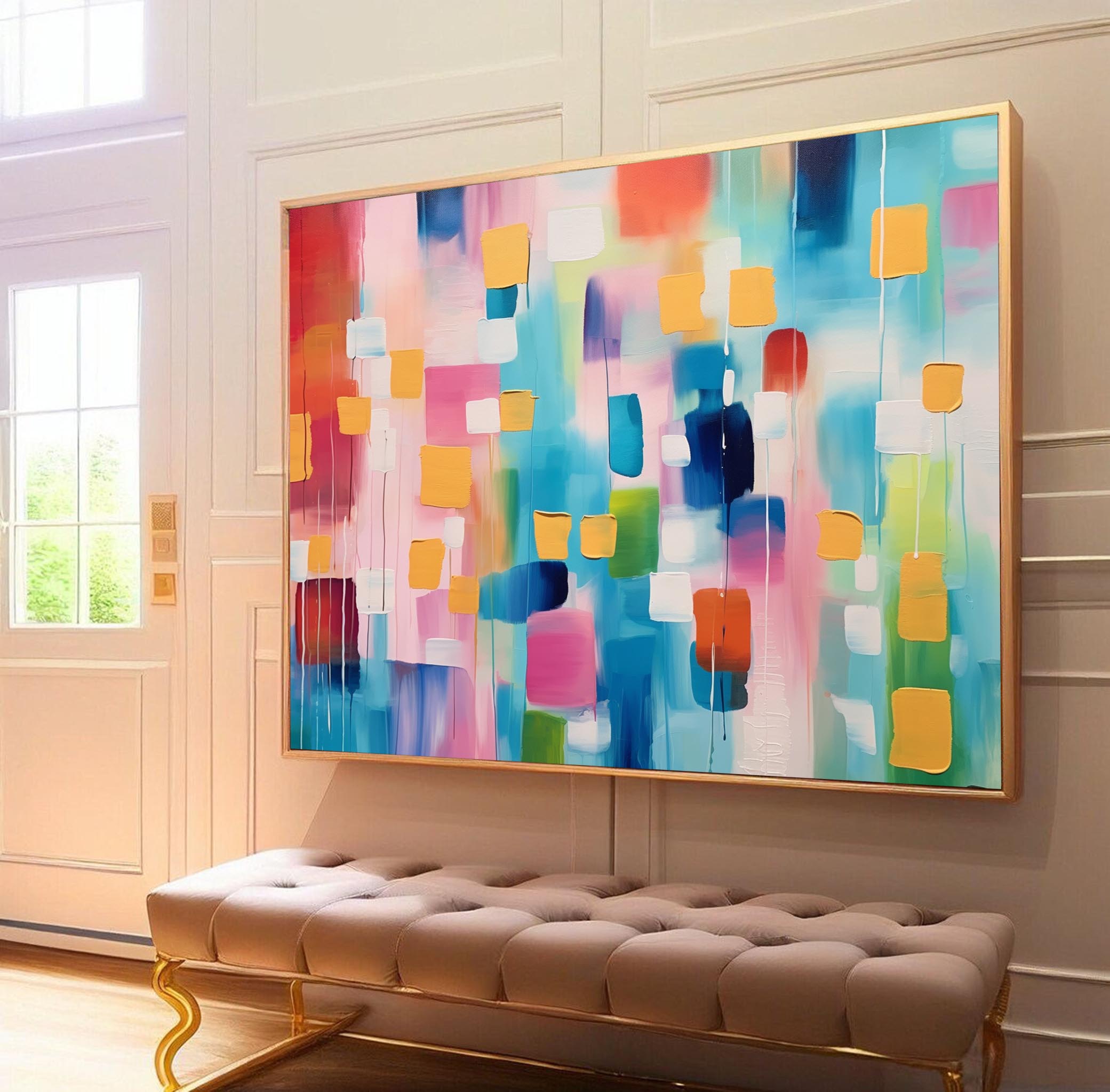 Wallart Geometric Abstract Color Block Art