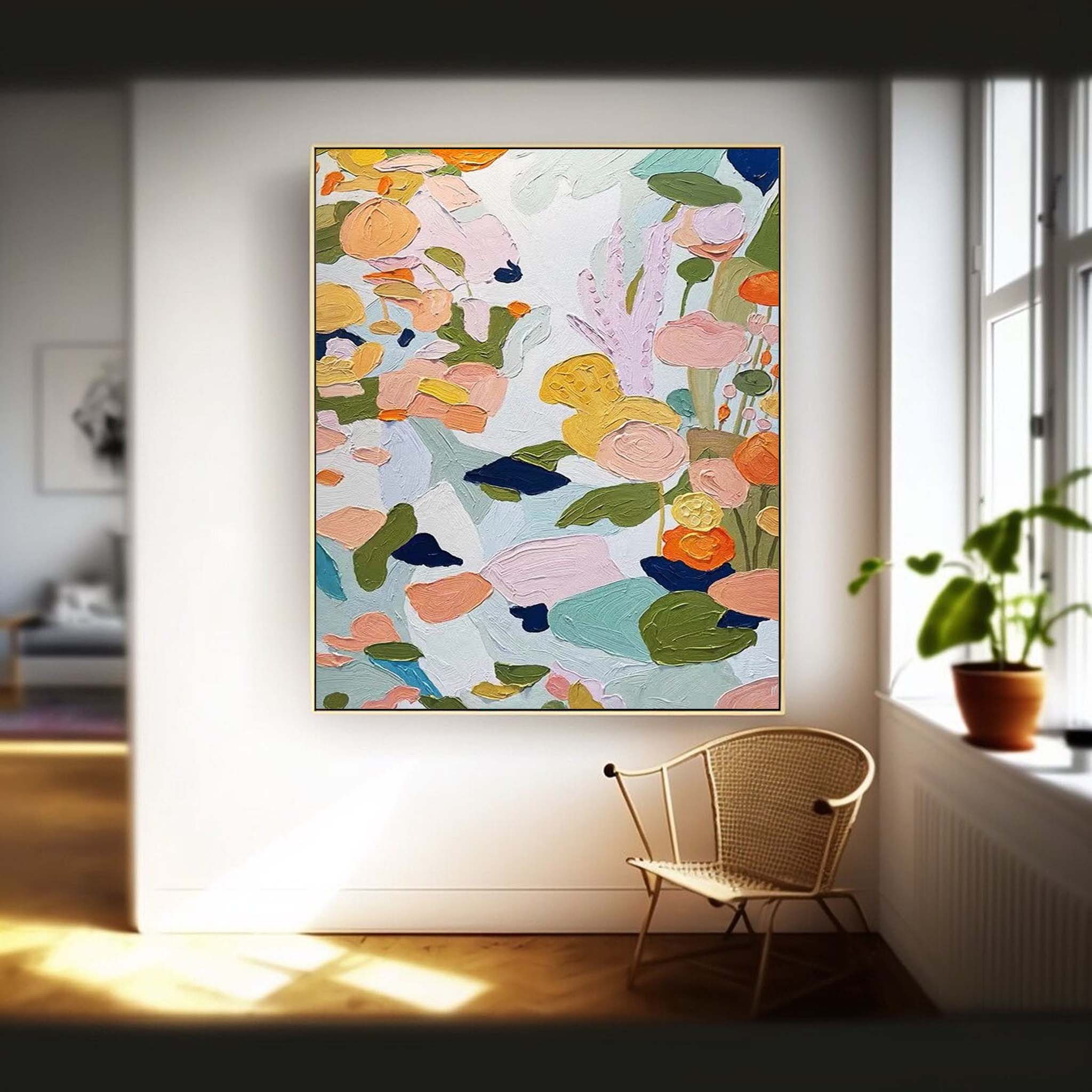 Wallart Colorful Floral Abstract Texture Art