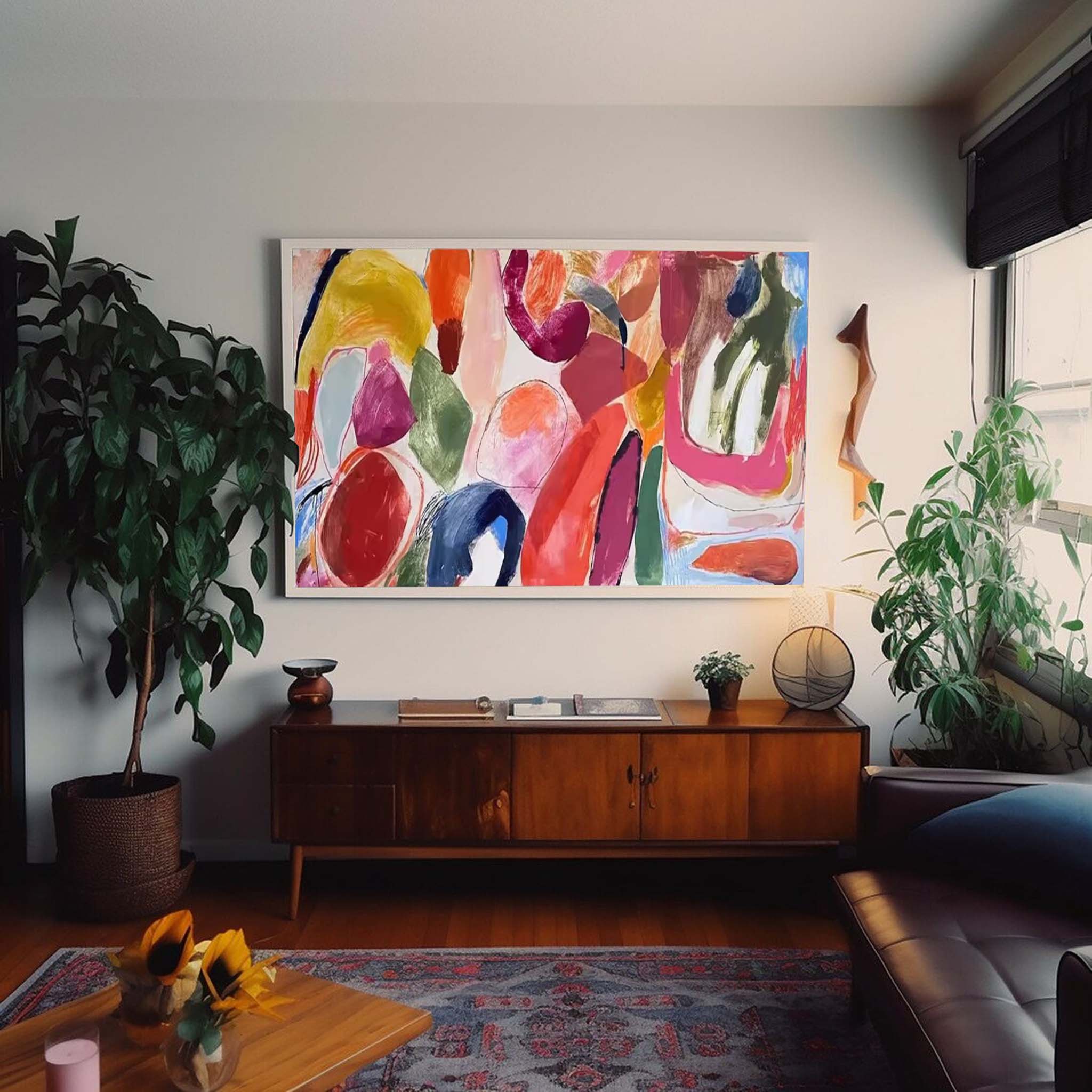 Wallart Vibrant Organic Shapes Abstract Art