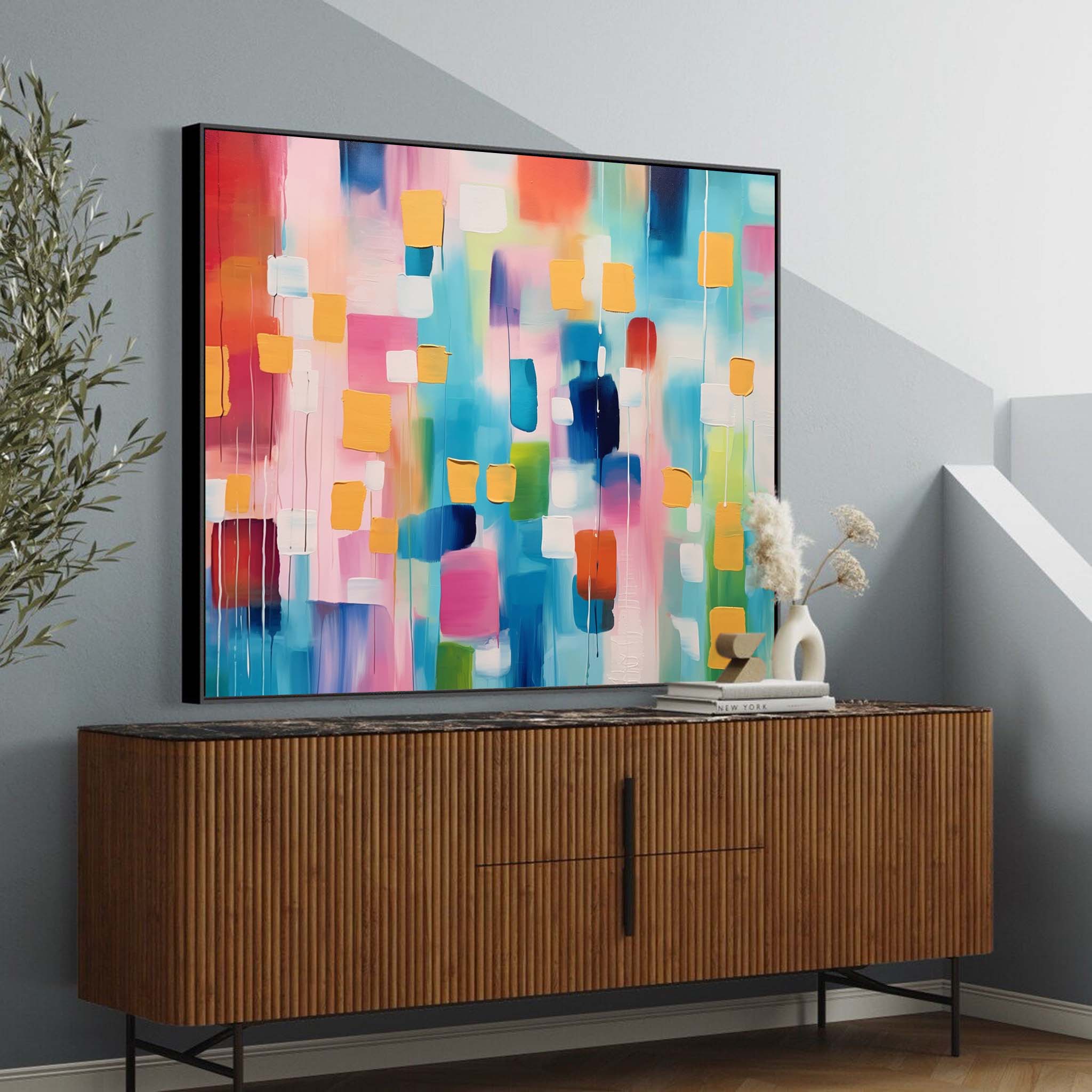Wallart Geometric Abstract Color Block Art