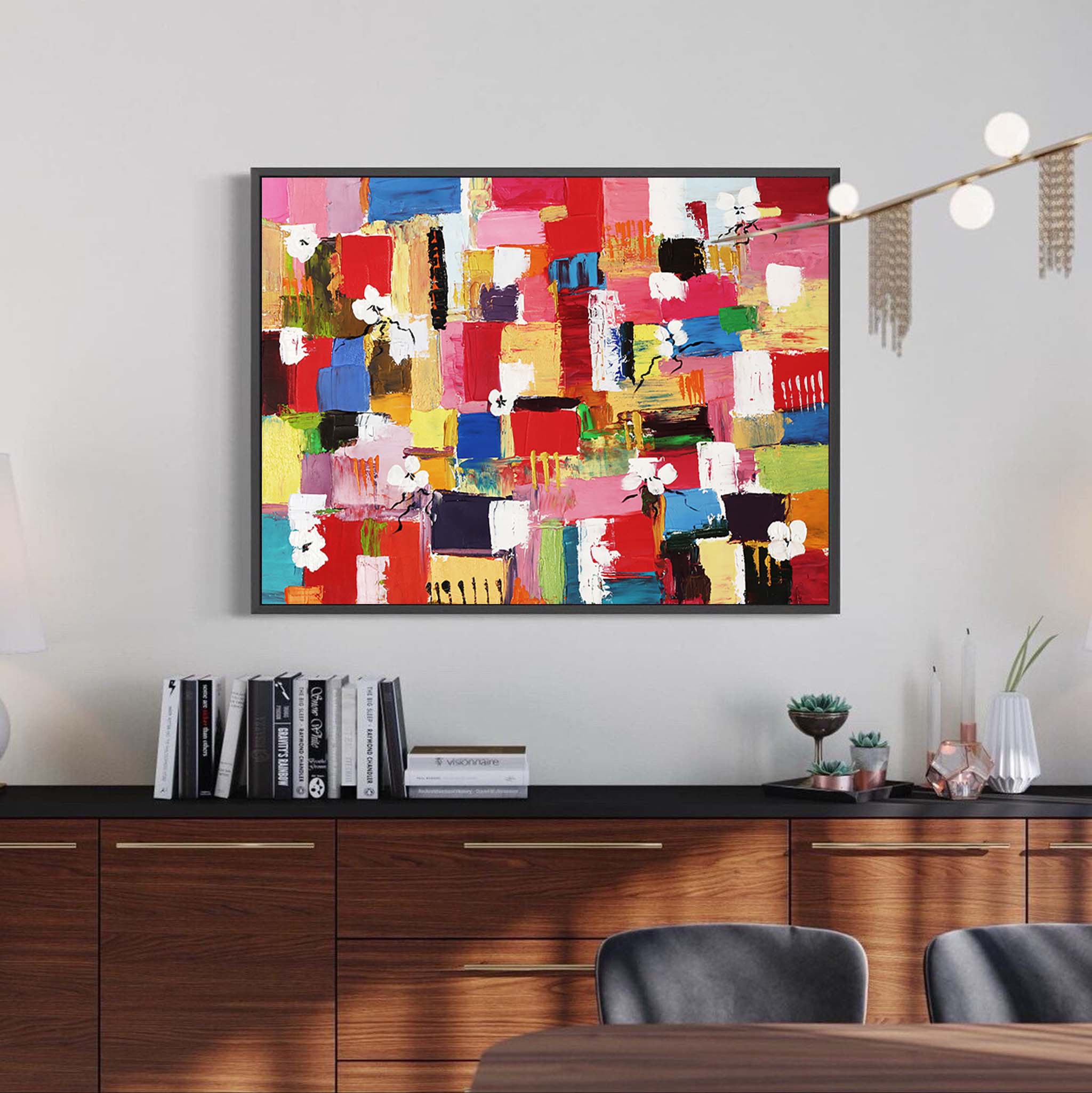 Wallart Floral Harmony Vibrant Abstract Art