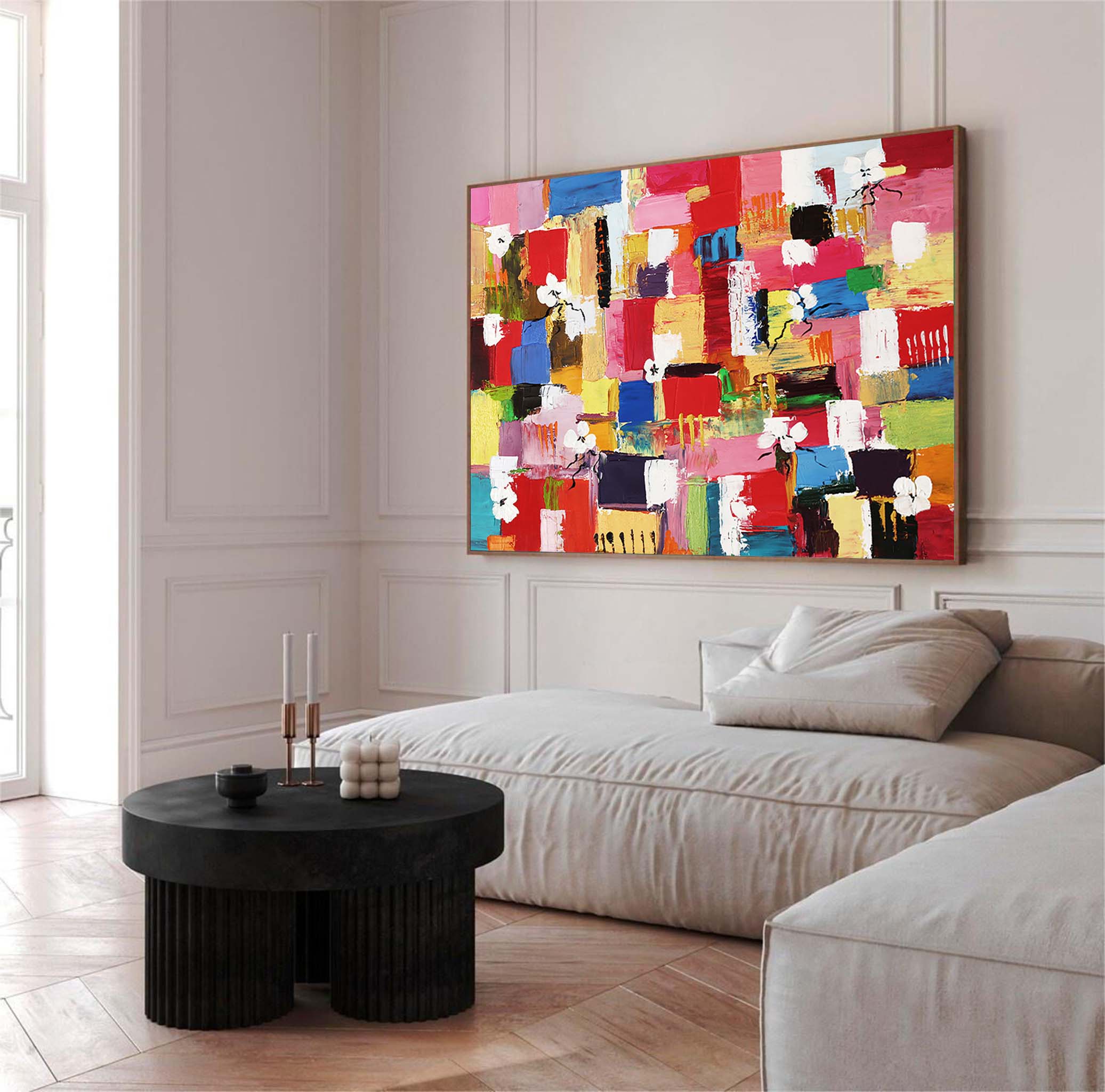 Wallart Floral Harmony Vibrant Abstract Art