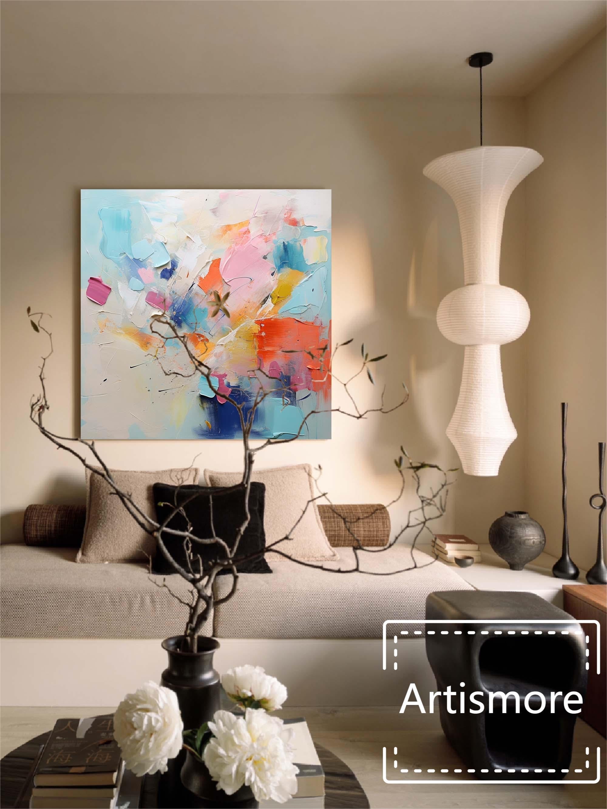 Wallart Abstract Bold Color Brushstroke Art