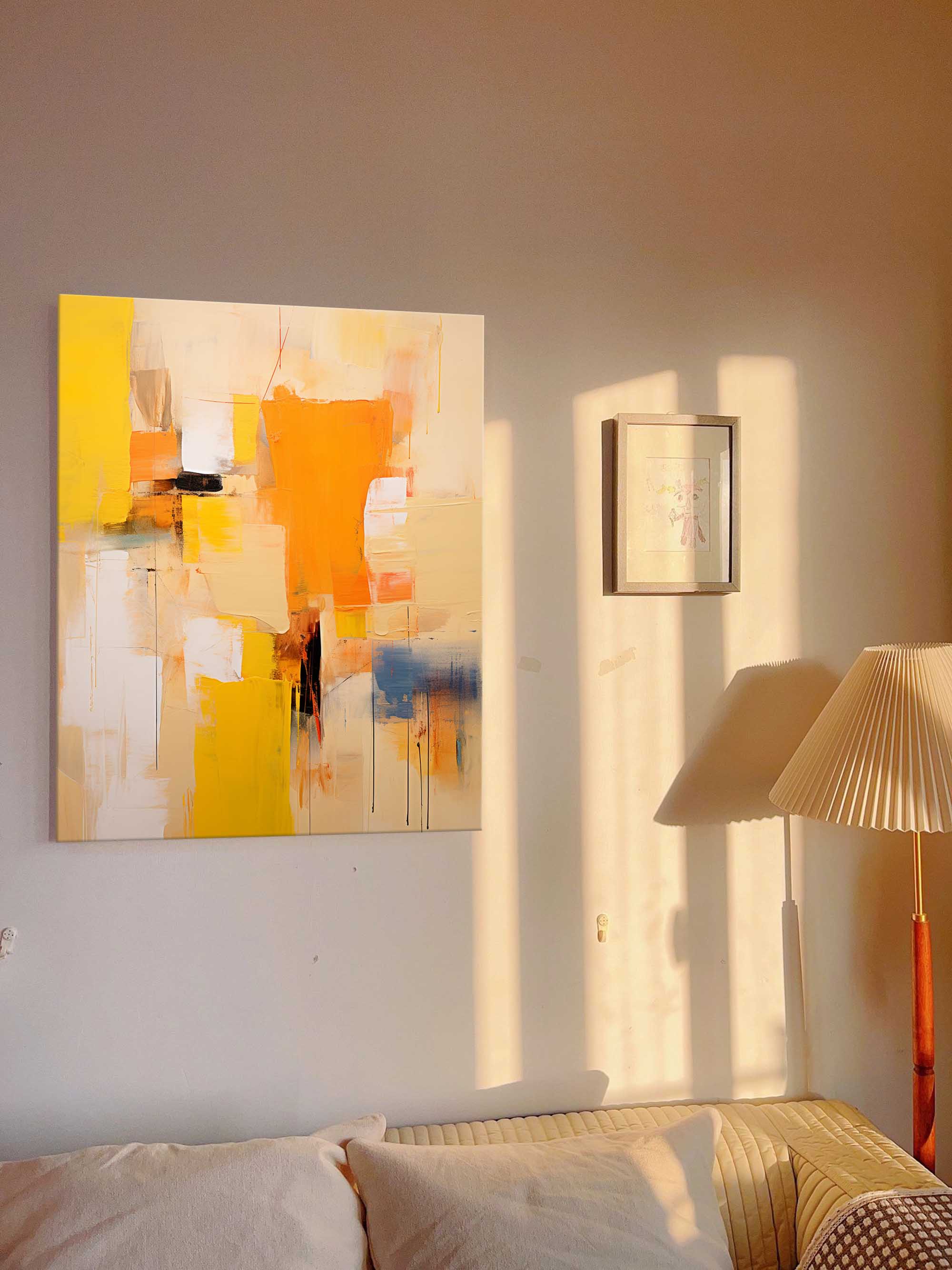Wallart Sunset Abstract in Orange and Yellow