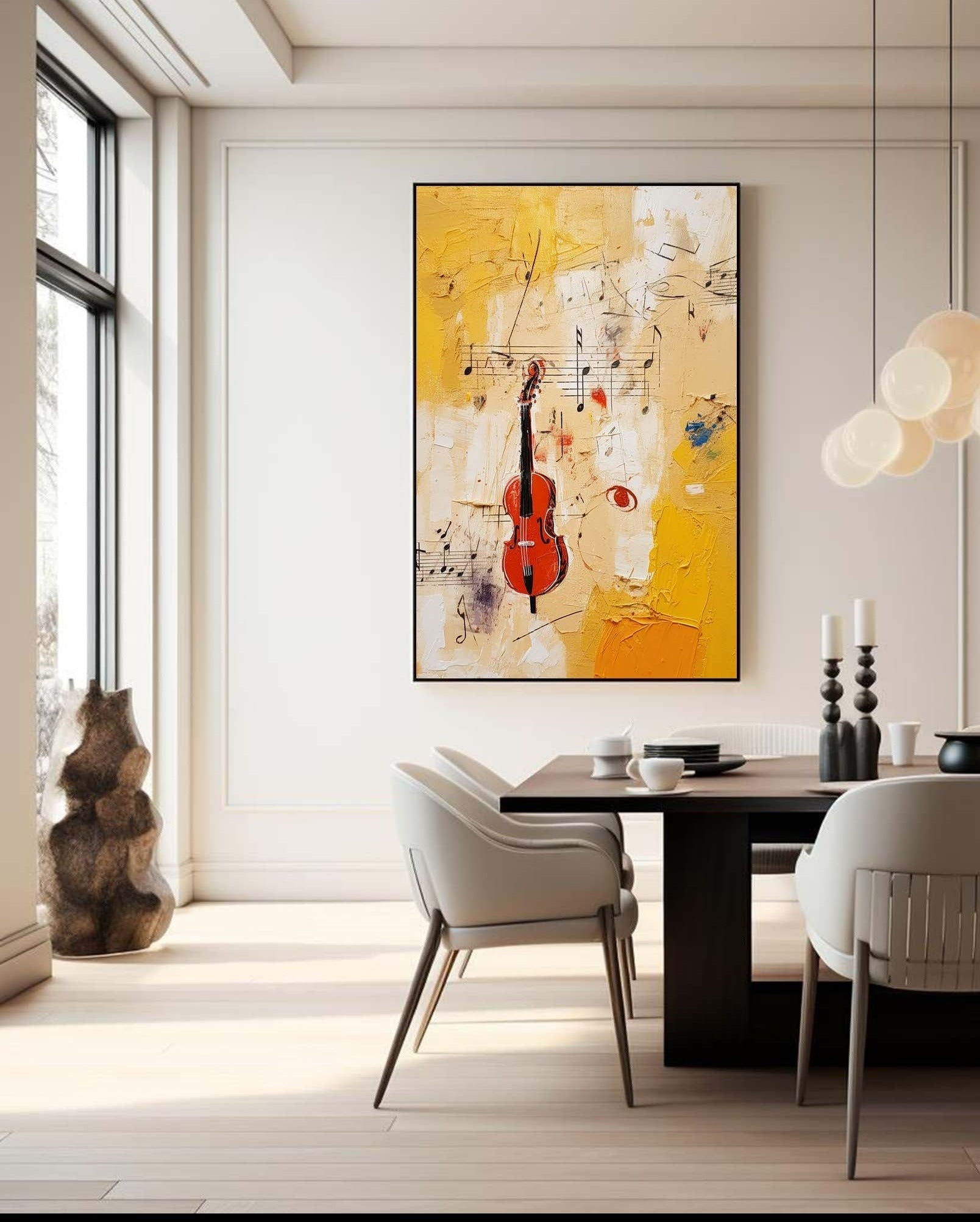 Wallart Abstract Violin Symphony Art