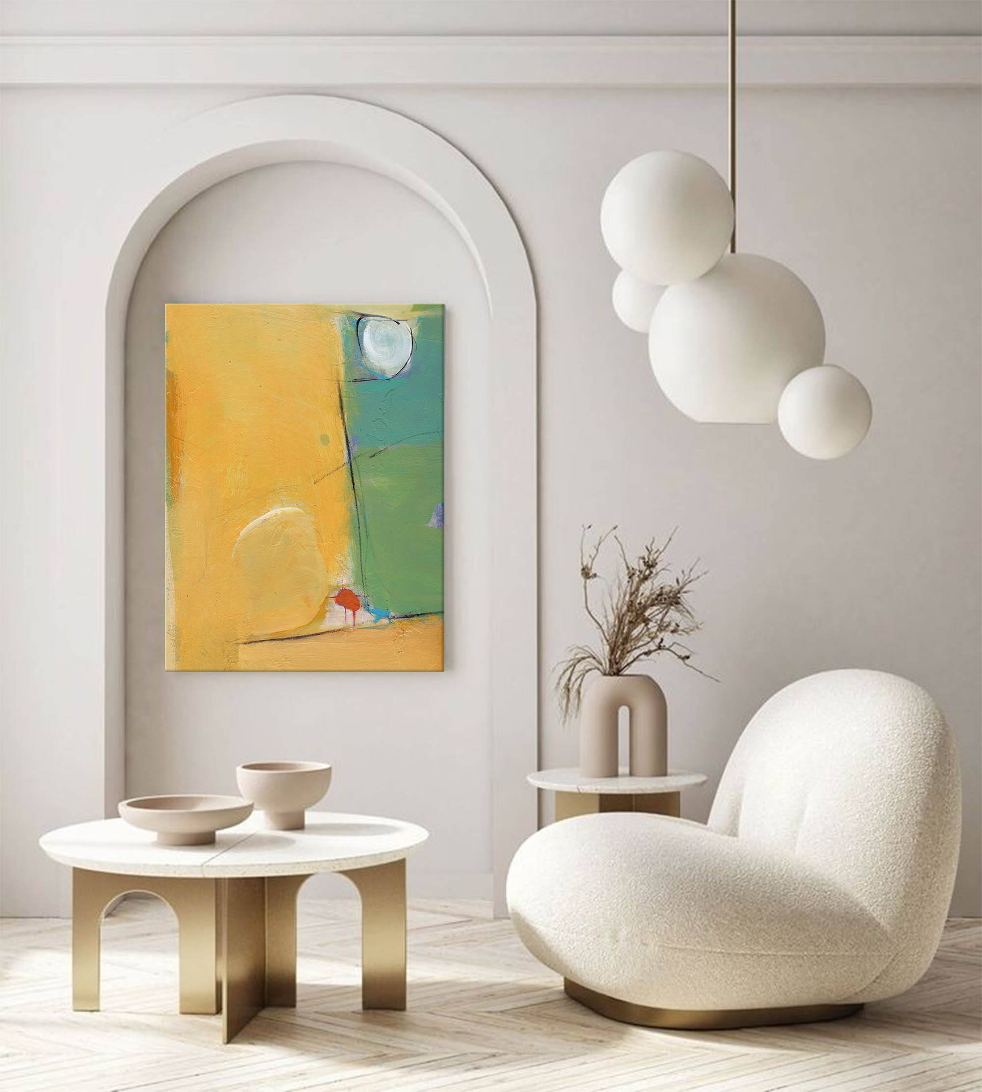 Wallart Minimalist Abstract Pastel Canvas Art