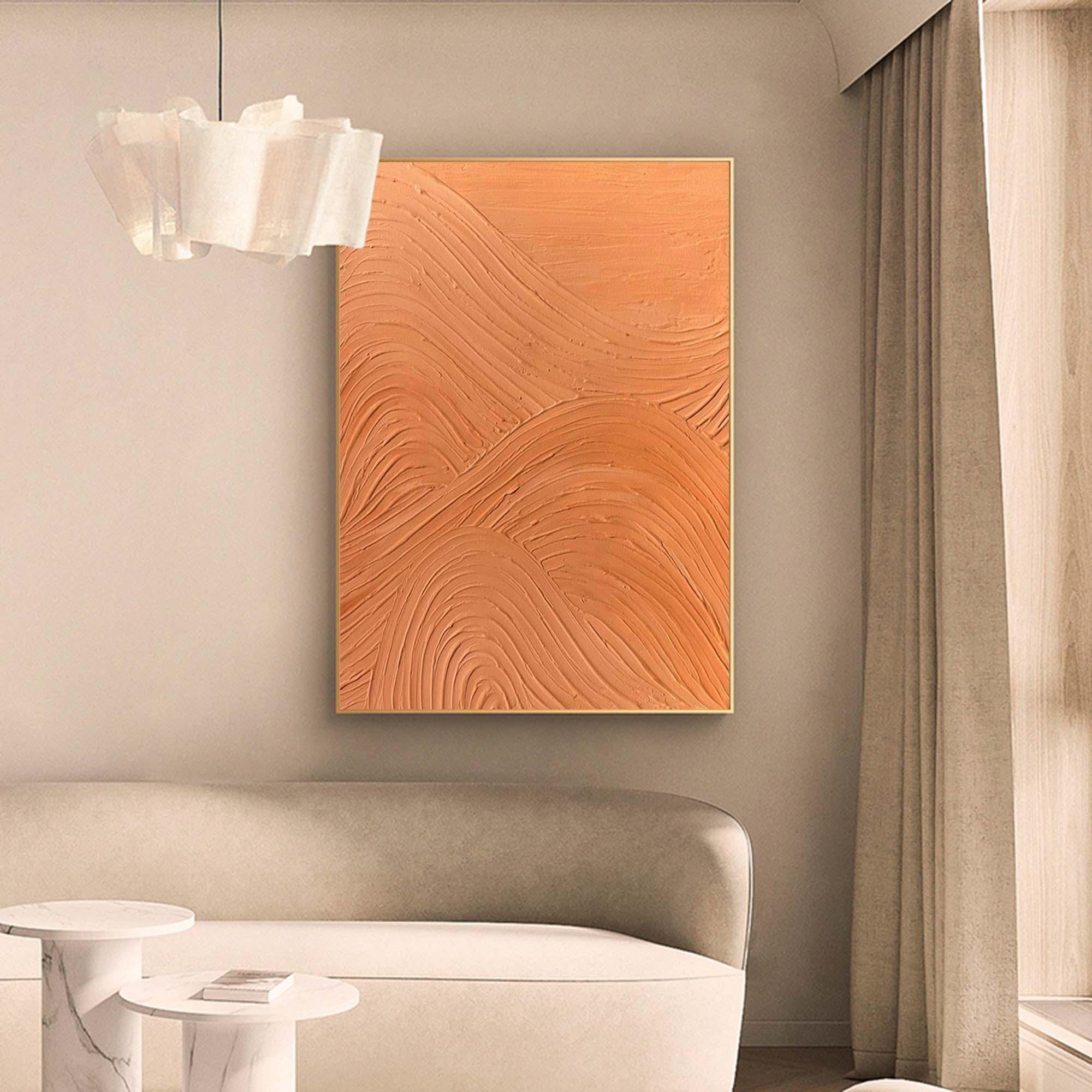 Wallart Textured Wave Pattern Terracotta Art