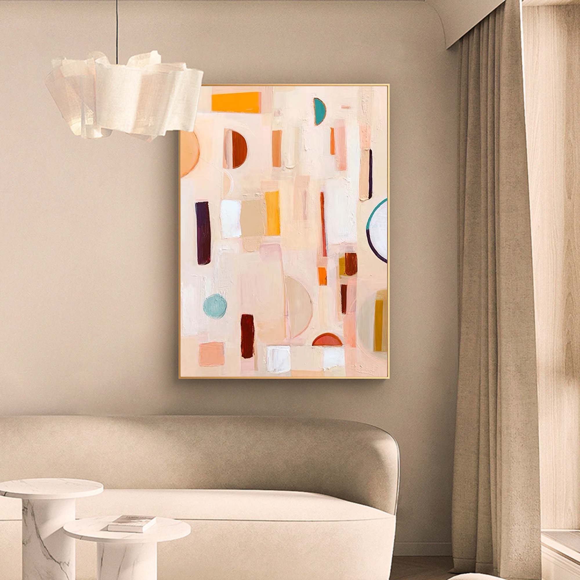 Wallart Pastel Geometry: Subtle Shapes in Motion