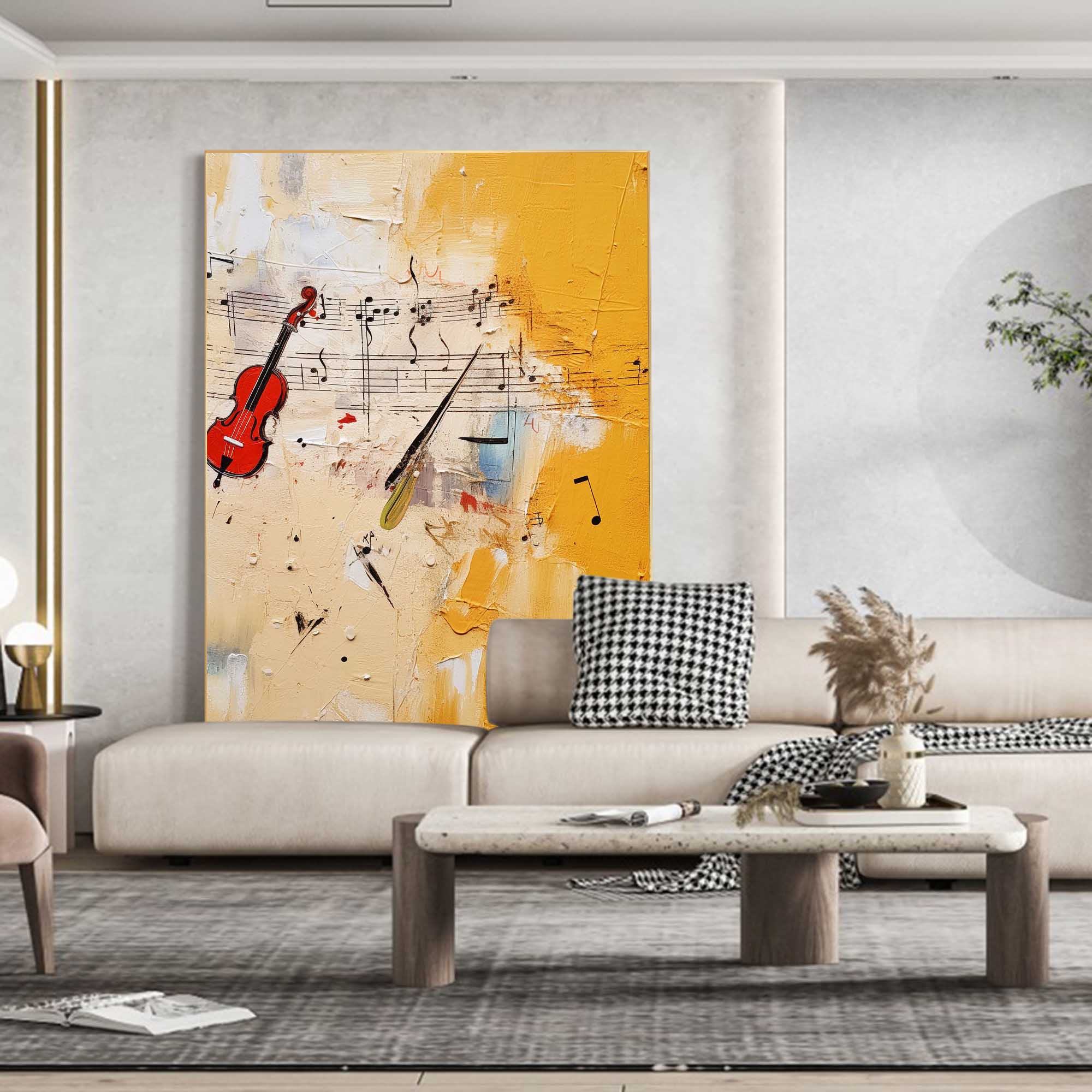 Wallart Violin & Melody Abstract Canvas