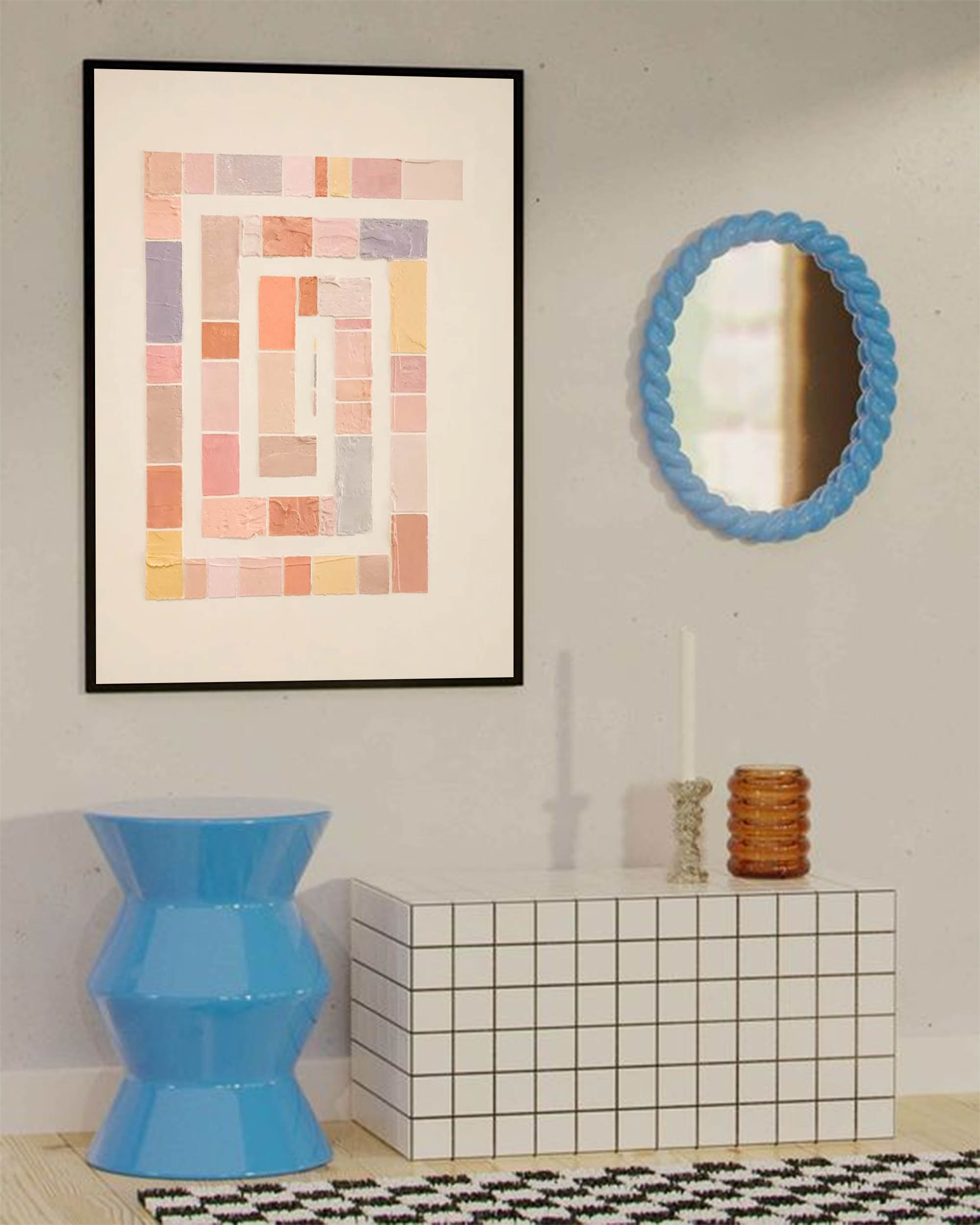 Wallart Soft Spiral: Pastel Geometric Harmony