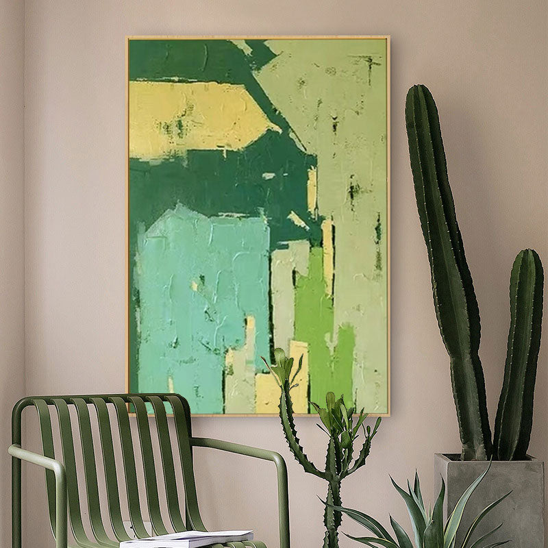 Wallart Green Toned Abstract Textured Art