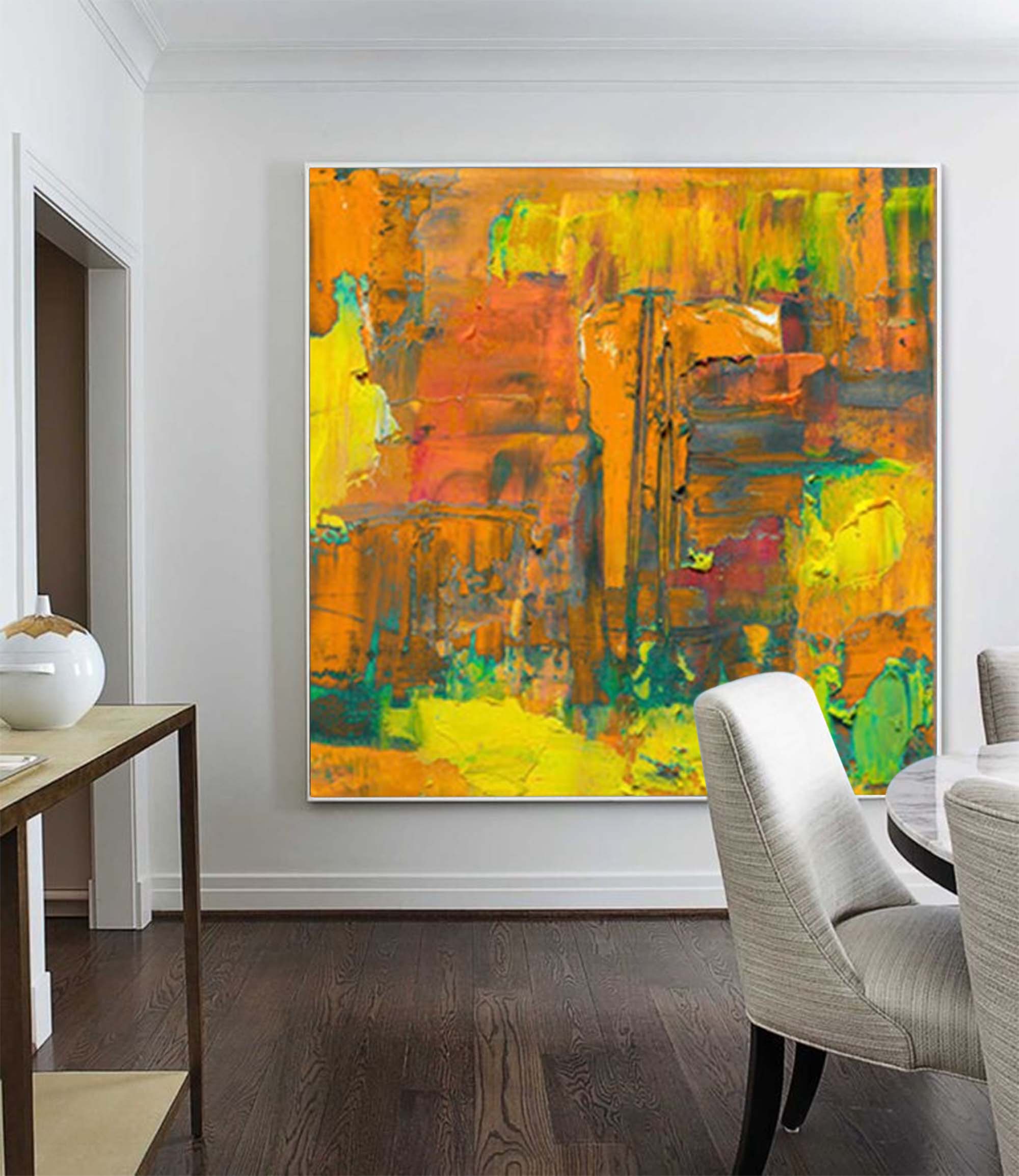 Wallart Vibrant Abstract Textured Canvas