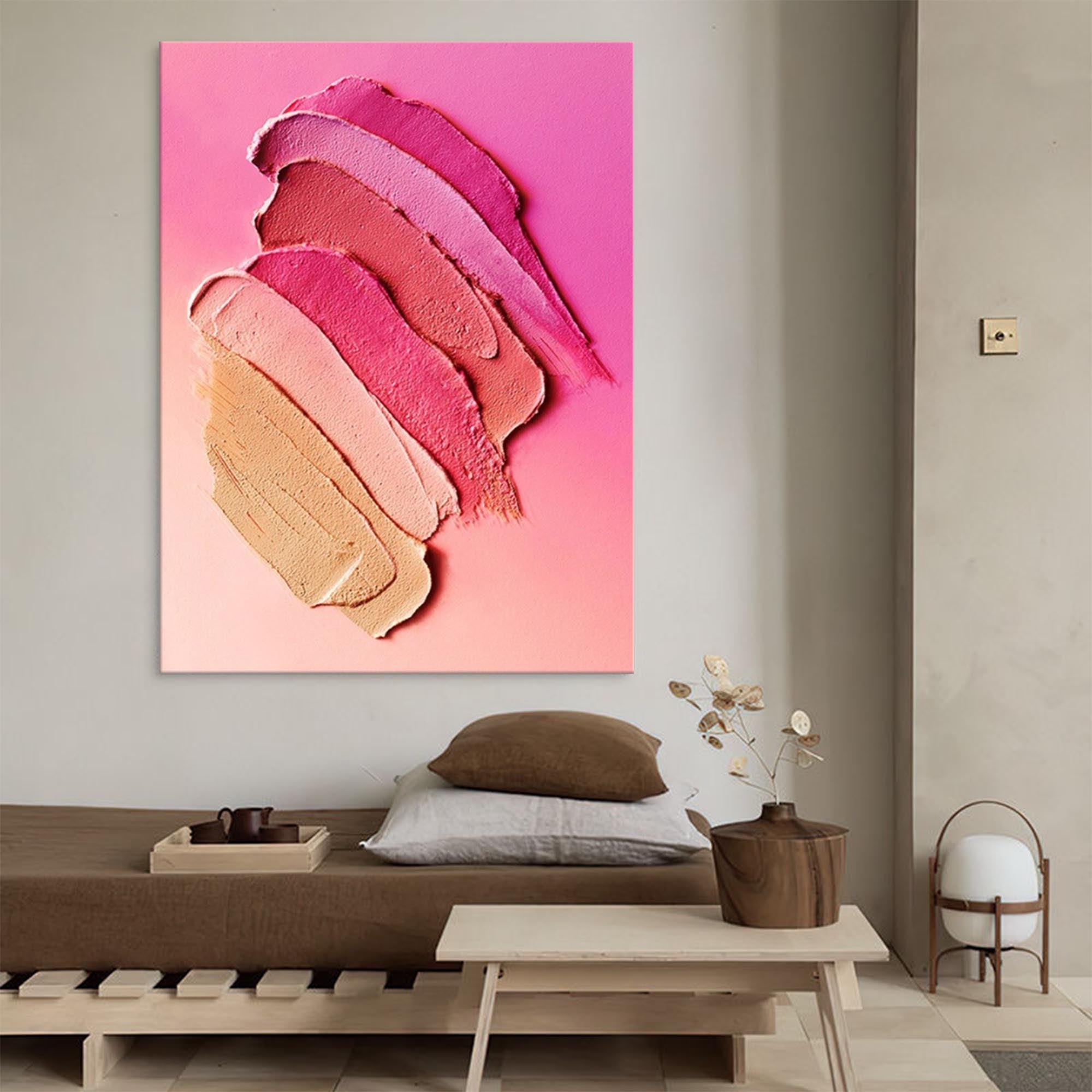 Wallart Textured Pink Gradient Canvas Art
