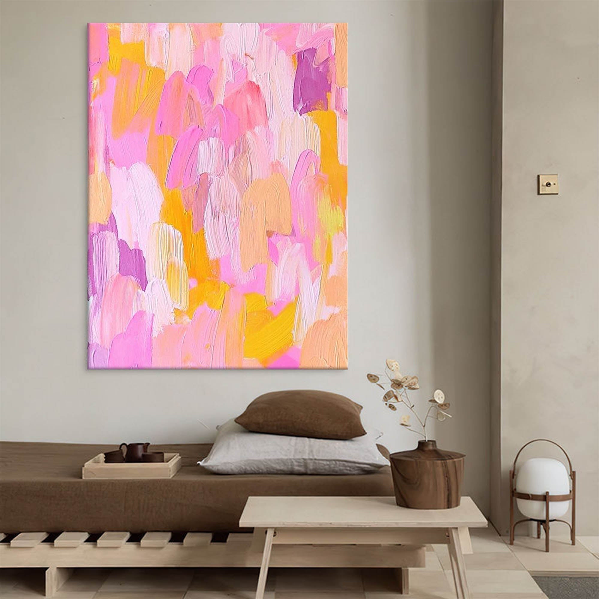 Wallart Blush Harmony Textured Abstract Art