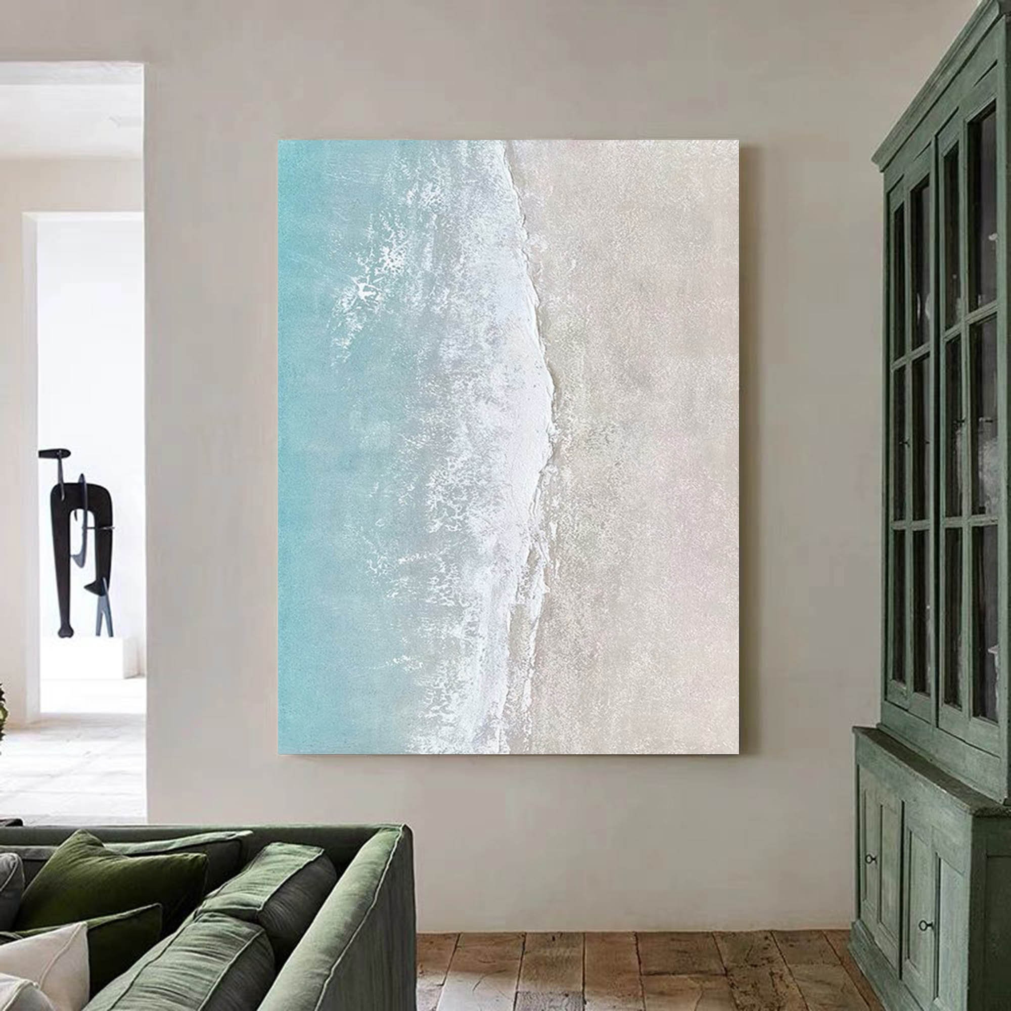 Wallart Serene Coastal Aerial View Art