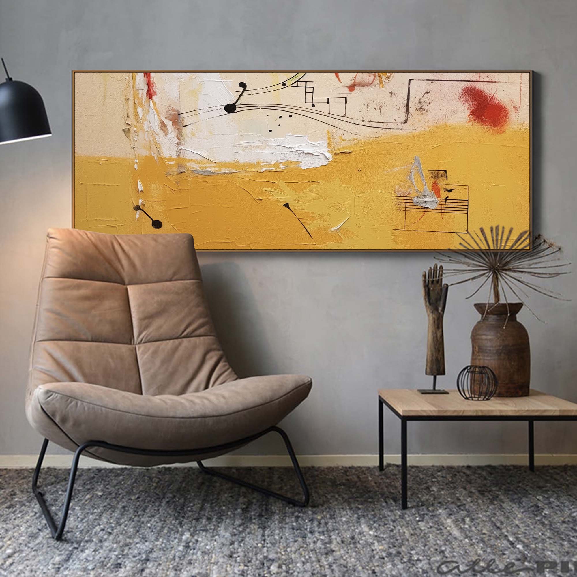 Wallart Melodies in Abstract Yellow