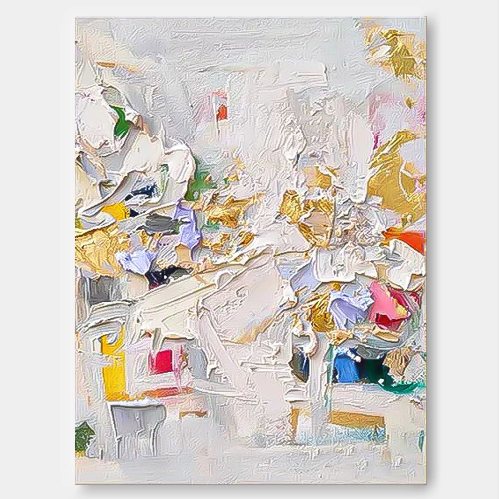 Wallart Elegant Textured Floral Abstract Canvas Art