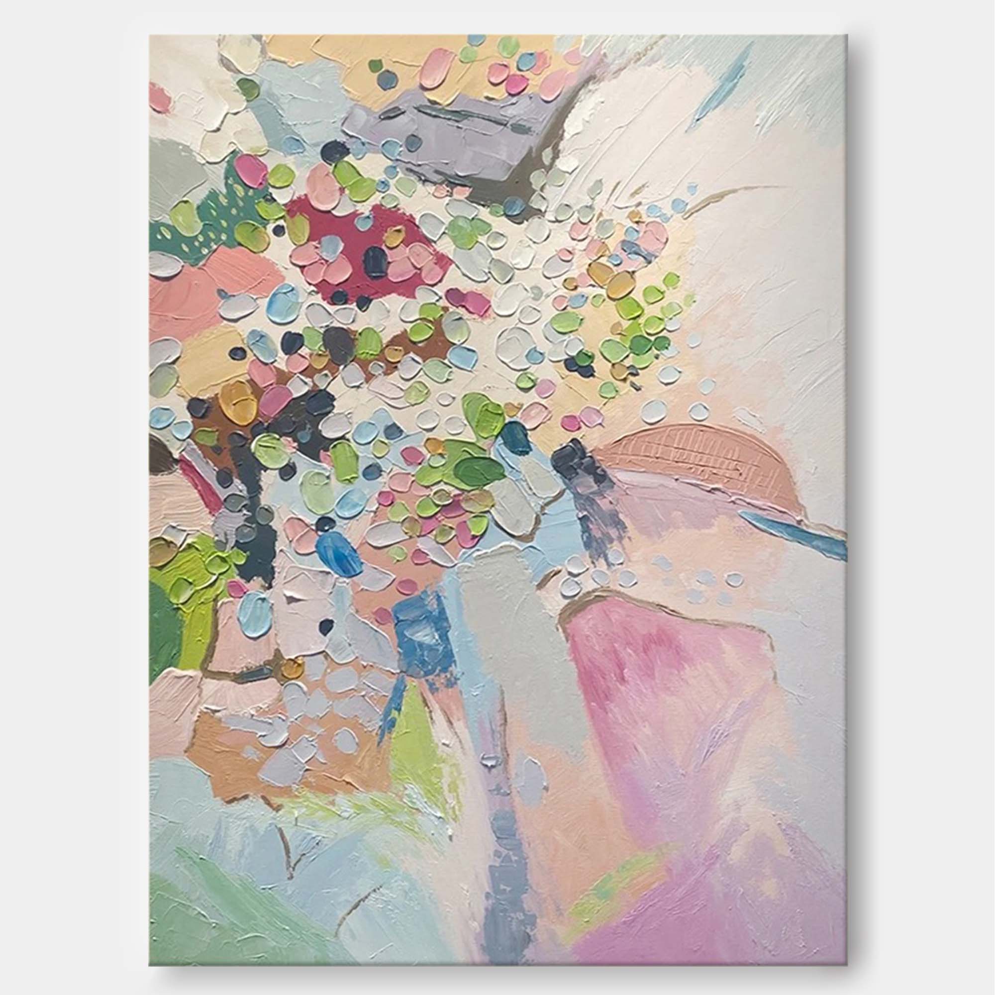 Wallart Pastel Dream Abstract Floral Textured Canvas Art