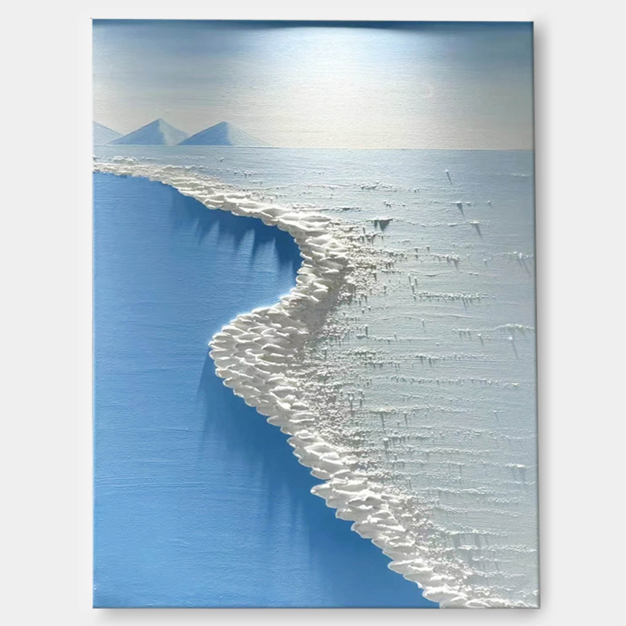 Wallart Textured Coastline: Abstract Ocean Serenity