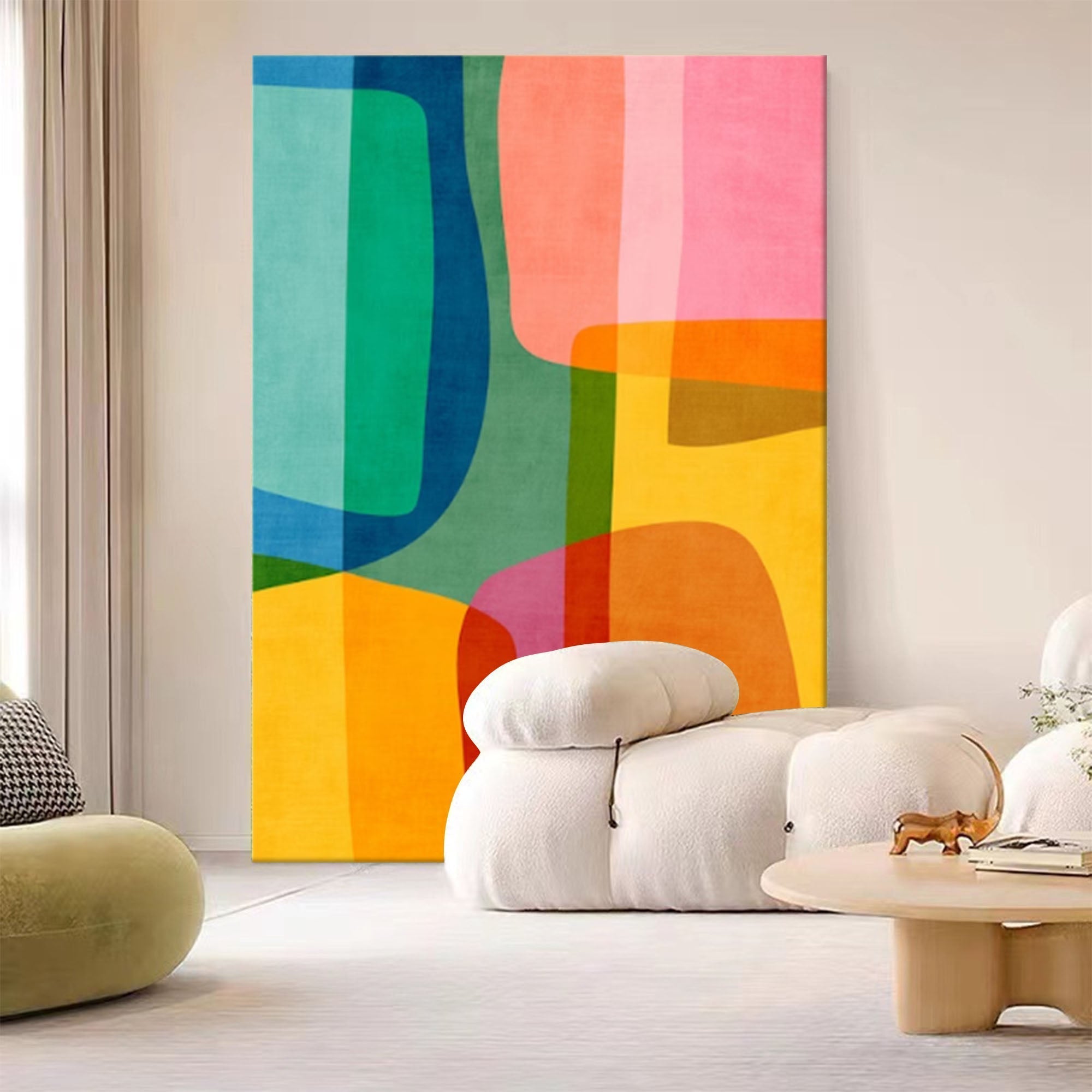 Wallart Vibrant Multicolor Geometric Abstract Canvas Art