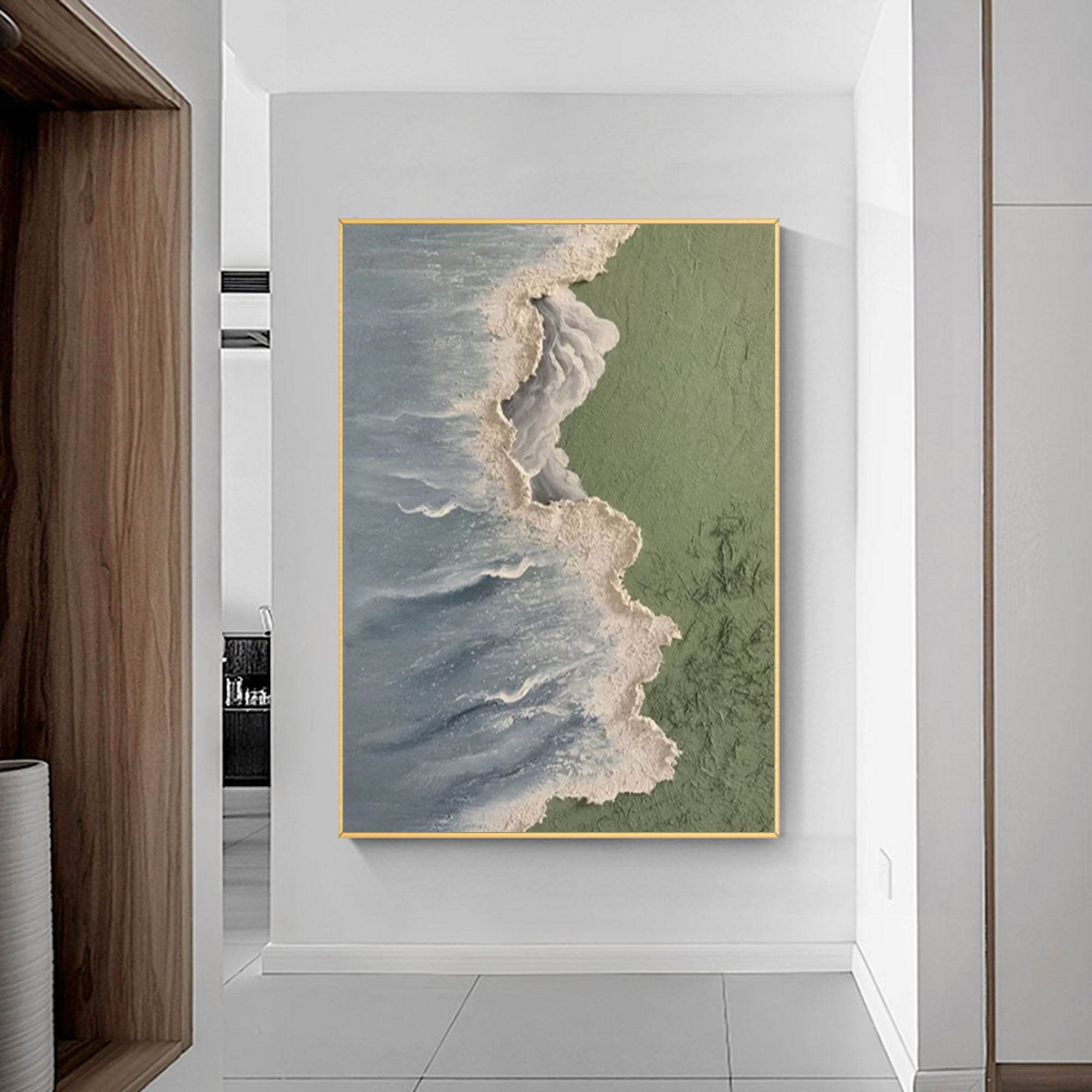 Wallart Textured Coastal Shoreline Art
