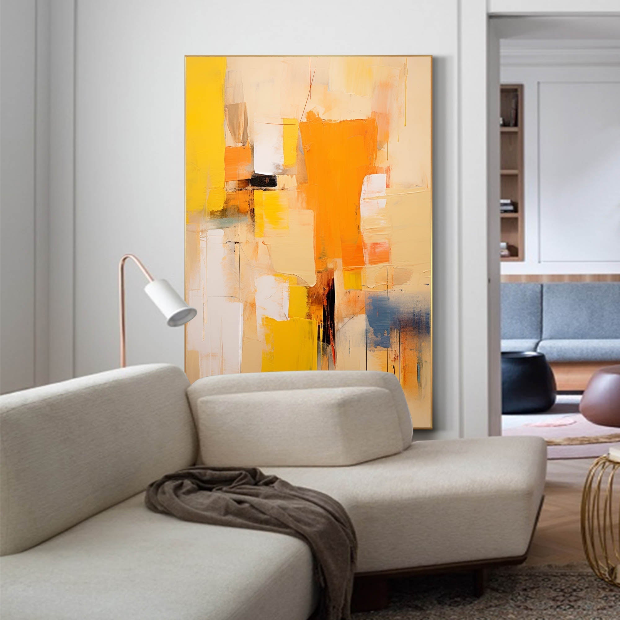Wallart Sunset Abstract in Orange and Yellow