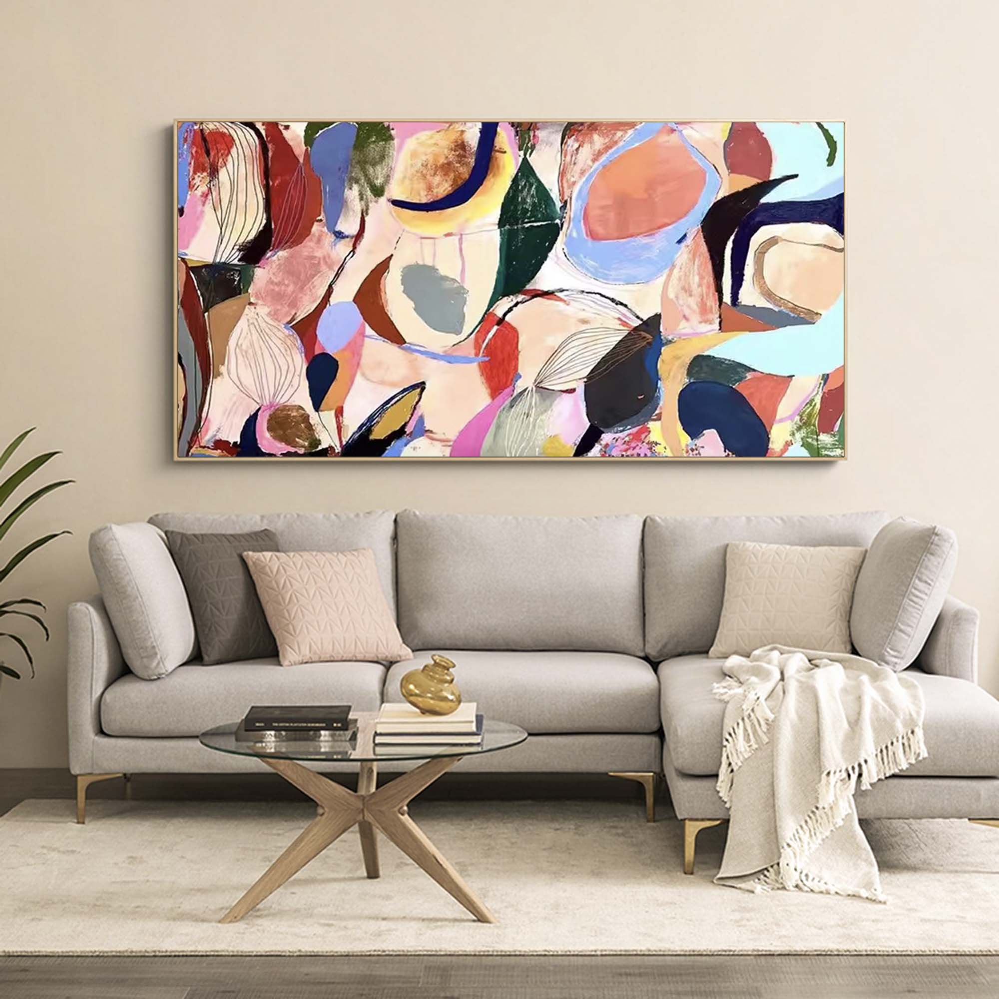 Wallart Vibrant Organic Abstract Art
