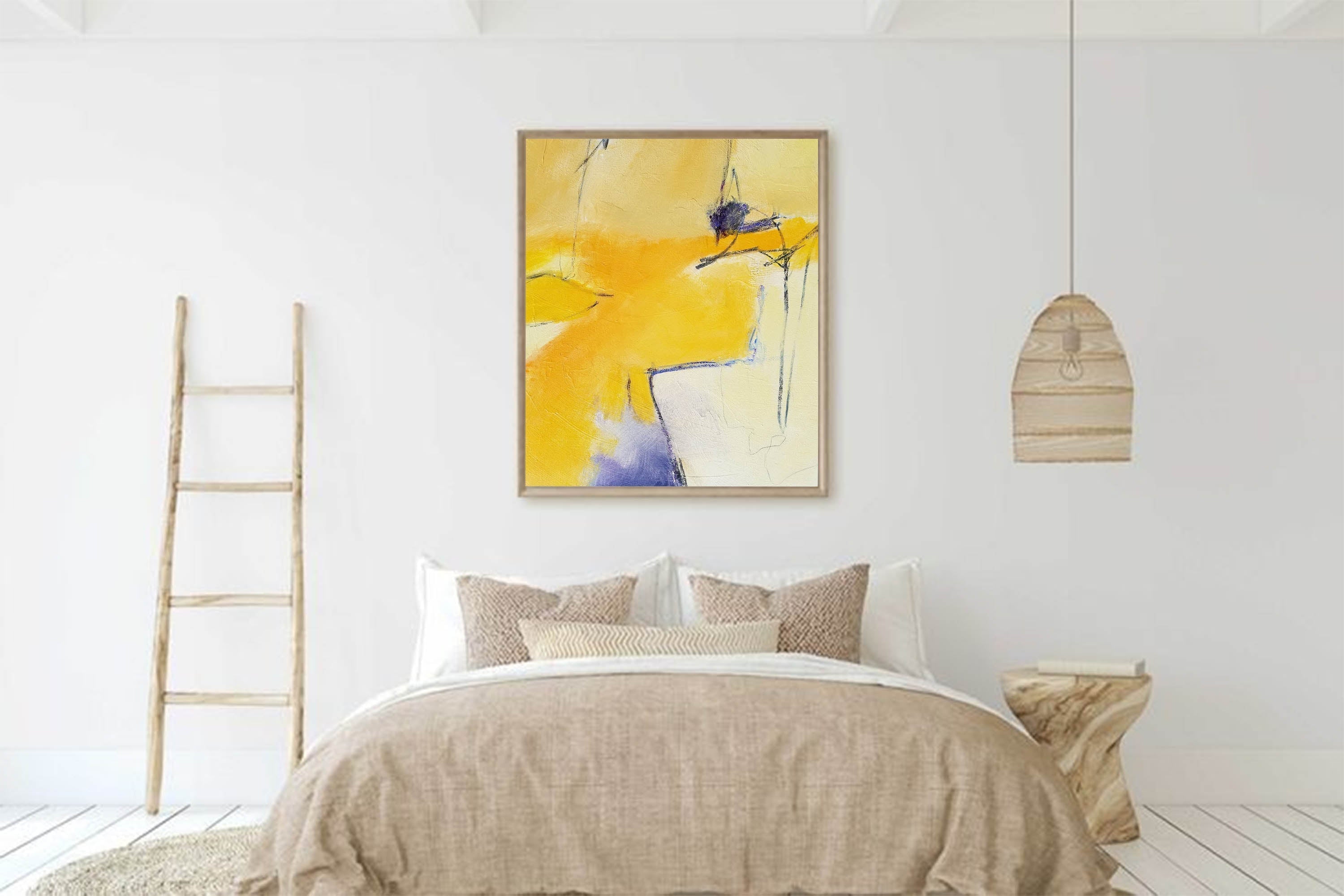 Wallart Golden Glow Abstract Canvas Art
