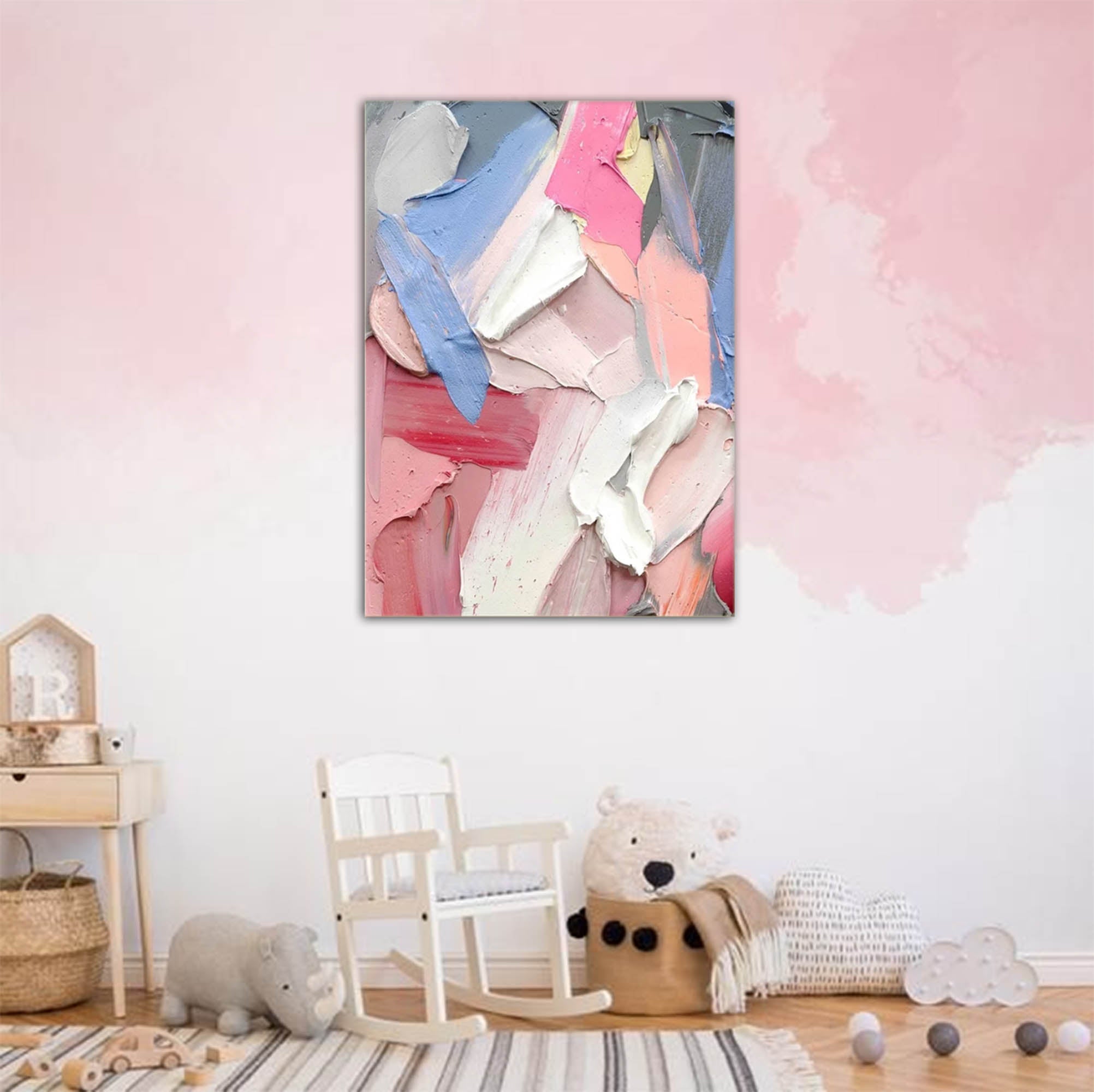 Wallart Textured Abstract Palette Knife Canvas Art