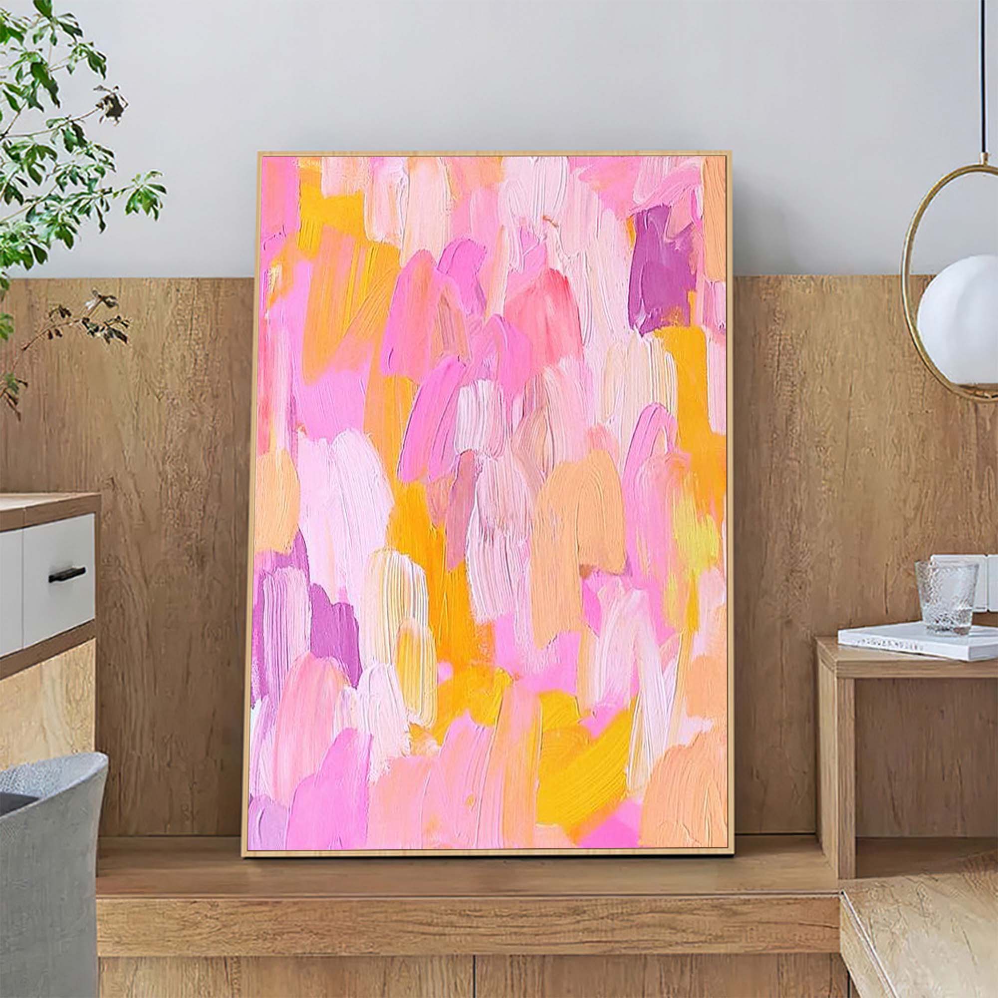 Wallart Blush Harmony Textured Abstract Art