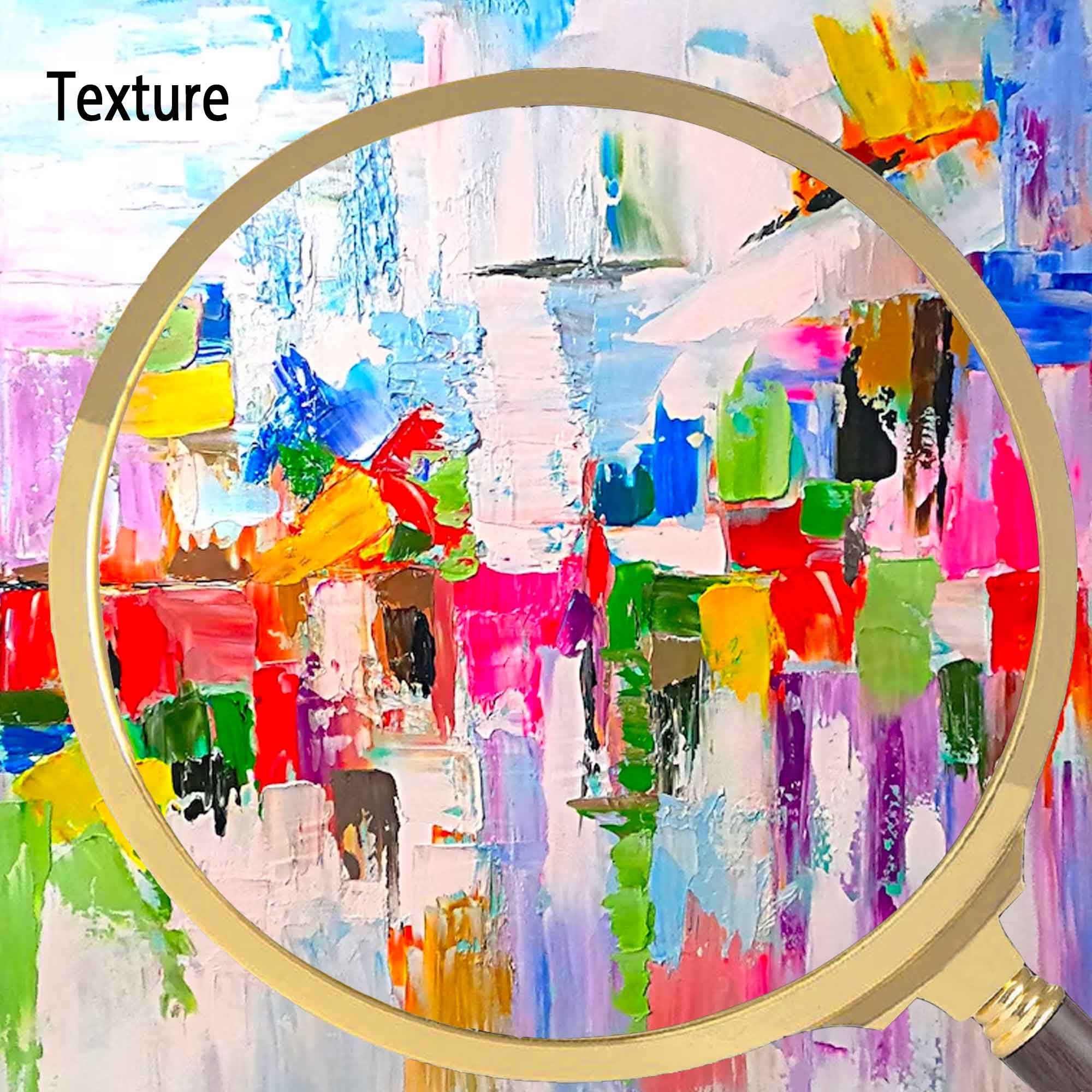 Wallart Vibrant Abstract Cityscape Canvas Art