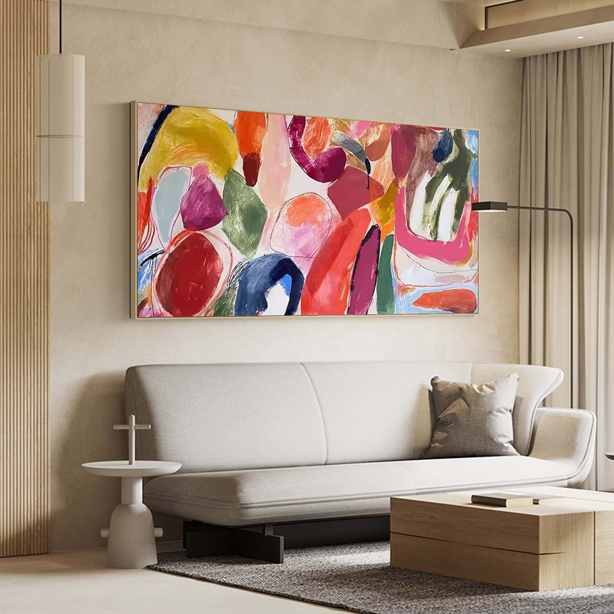 Wallart Vibrant Organic Shapes Abstract Art