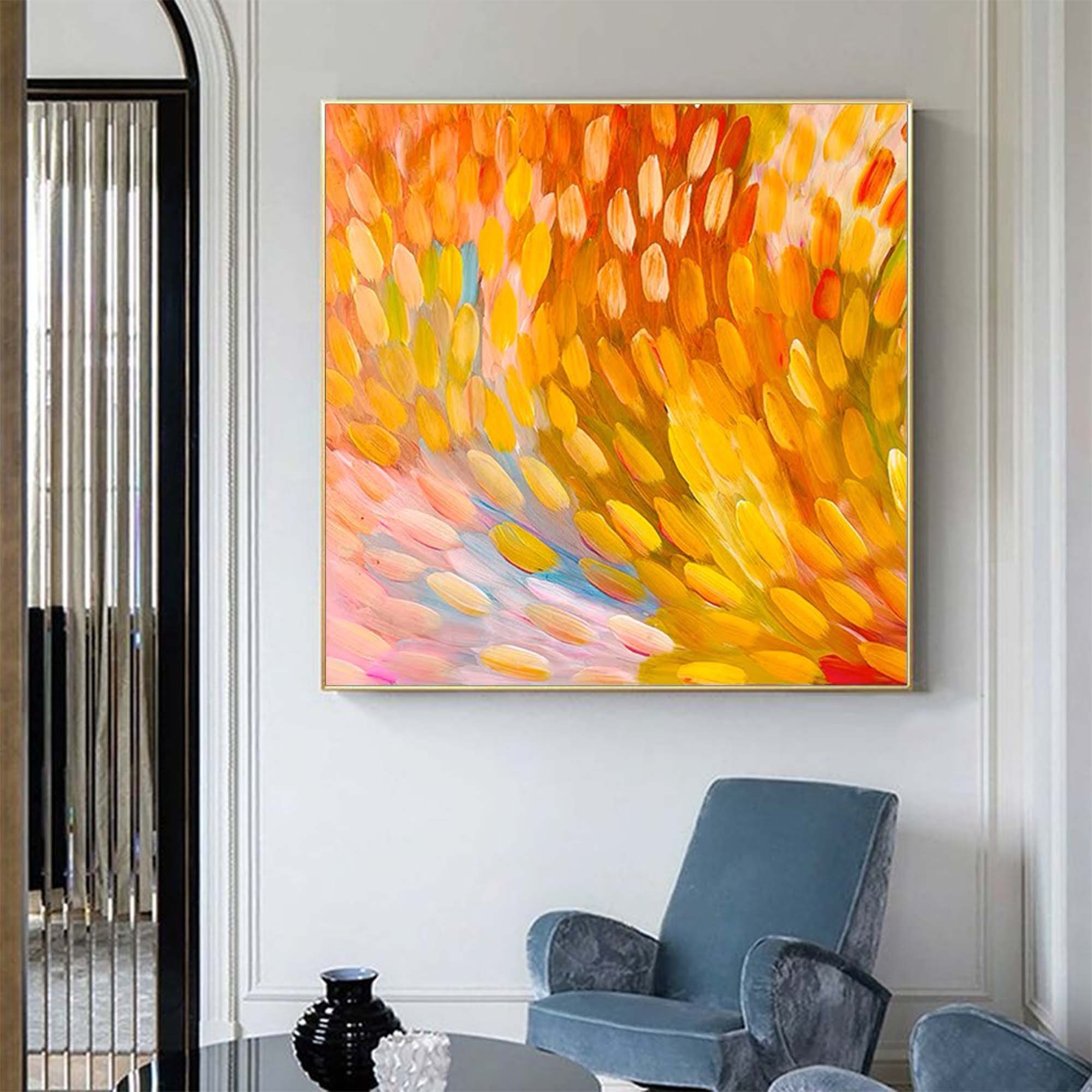Wallart Vibrant Burst Abstract Oil Art