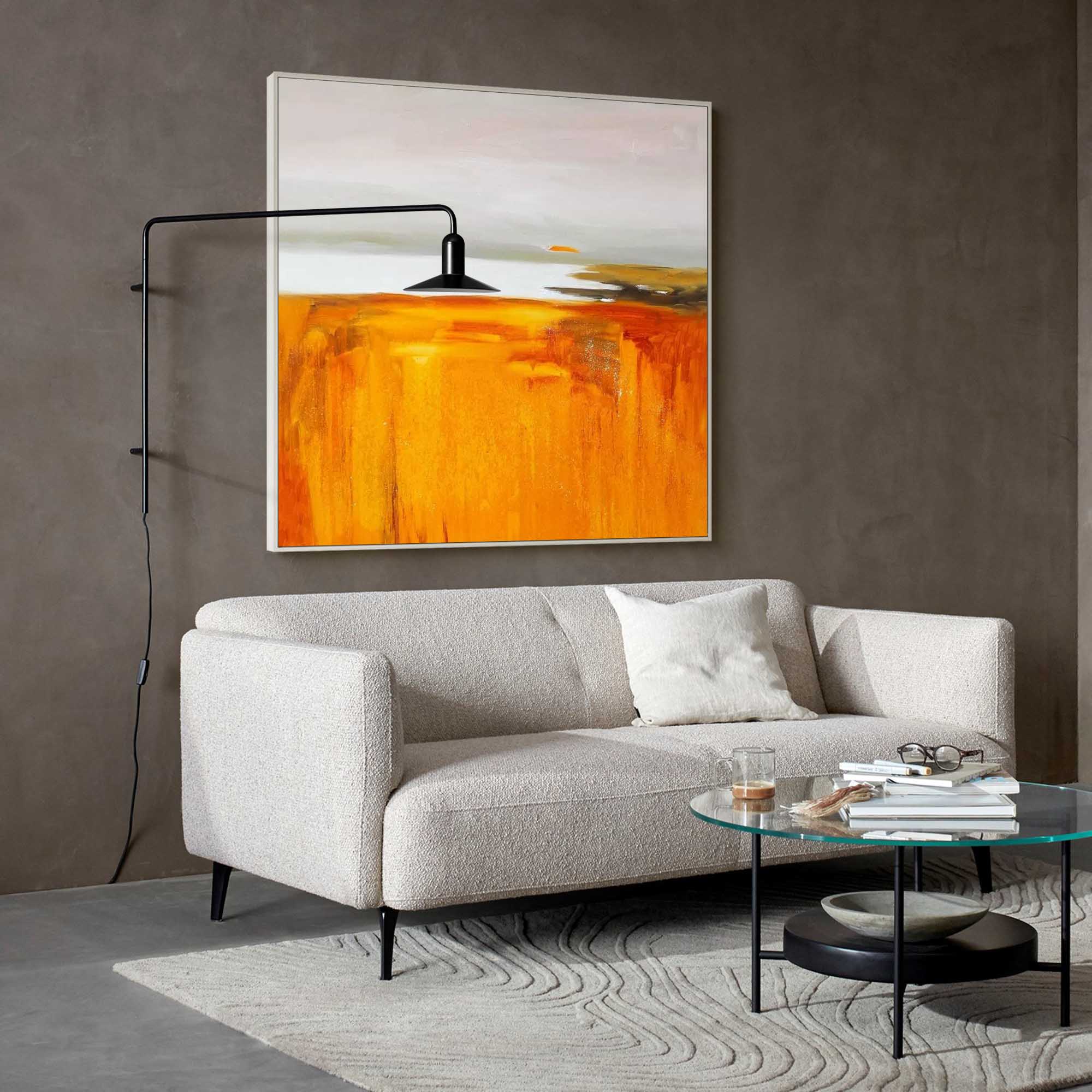 Wallart Golden Horizon Abstract Landscape