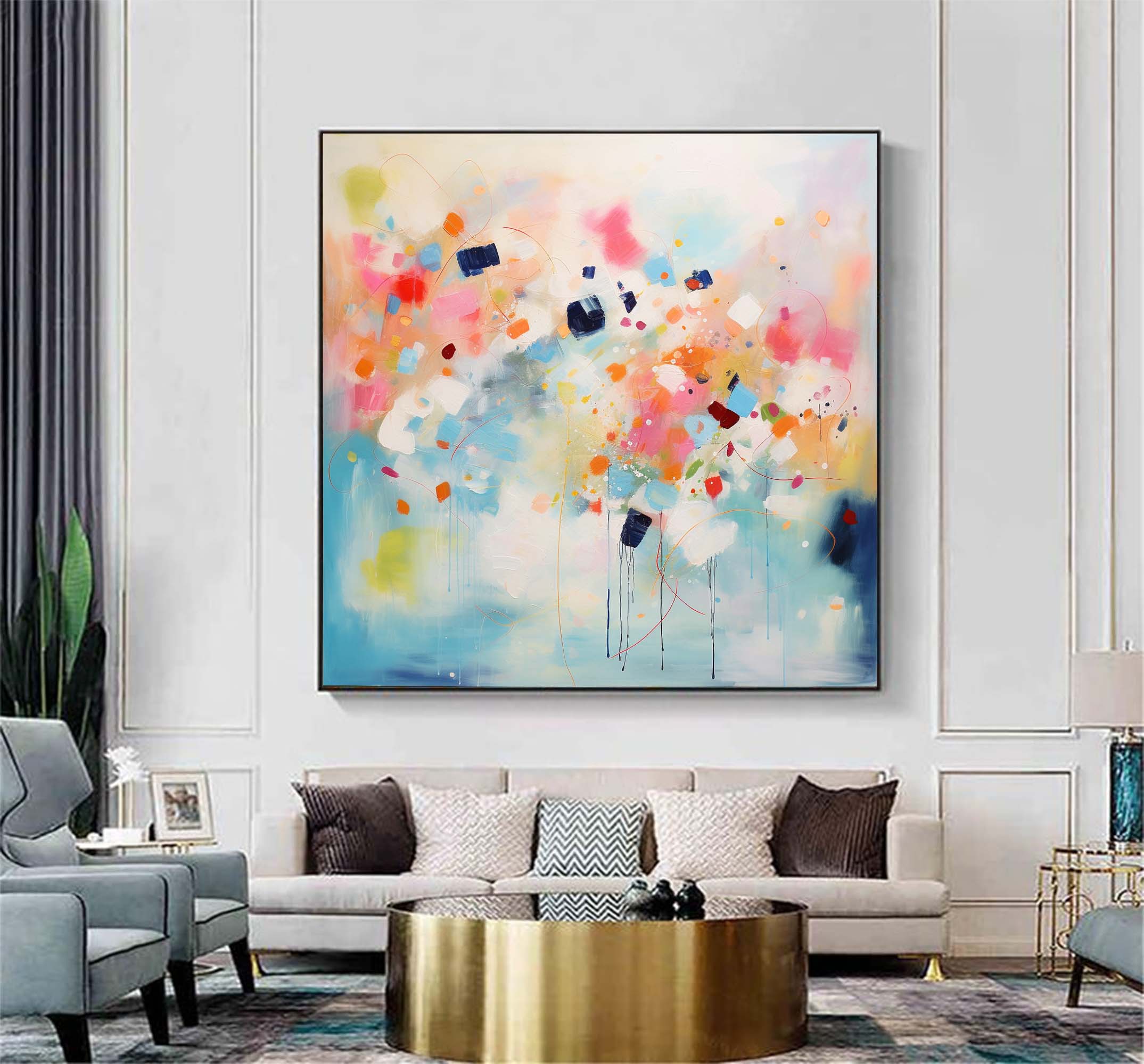 Wallart Playful Abstract Color Burst Art