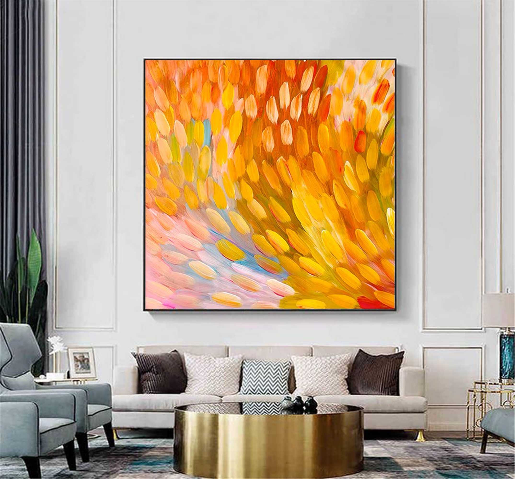 Wallart Vibrant Burst Abstract Oil Art