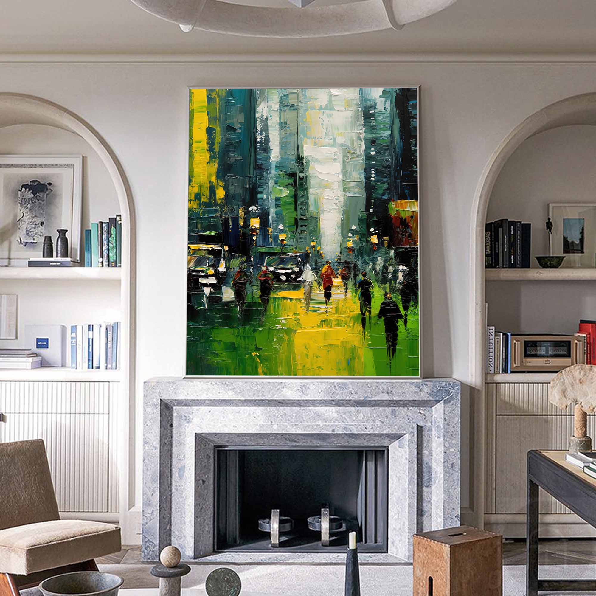 Wallart Urban Evening Walk Oil Painting