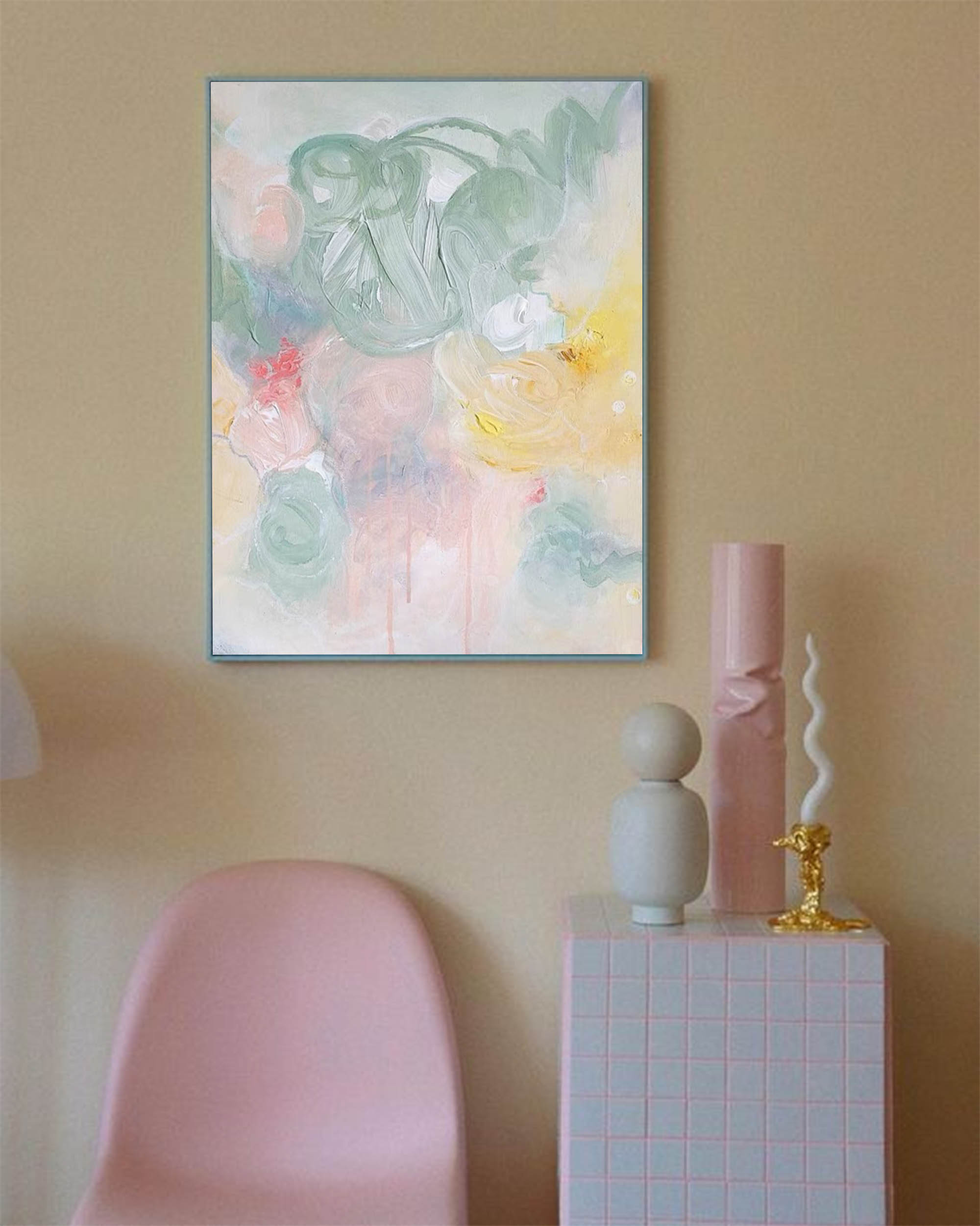 Wallart Soft Whispers: Pastel Abstract Flow