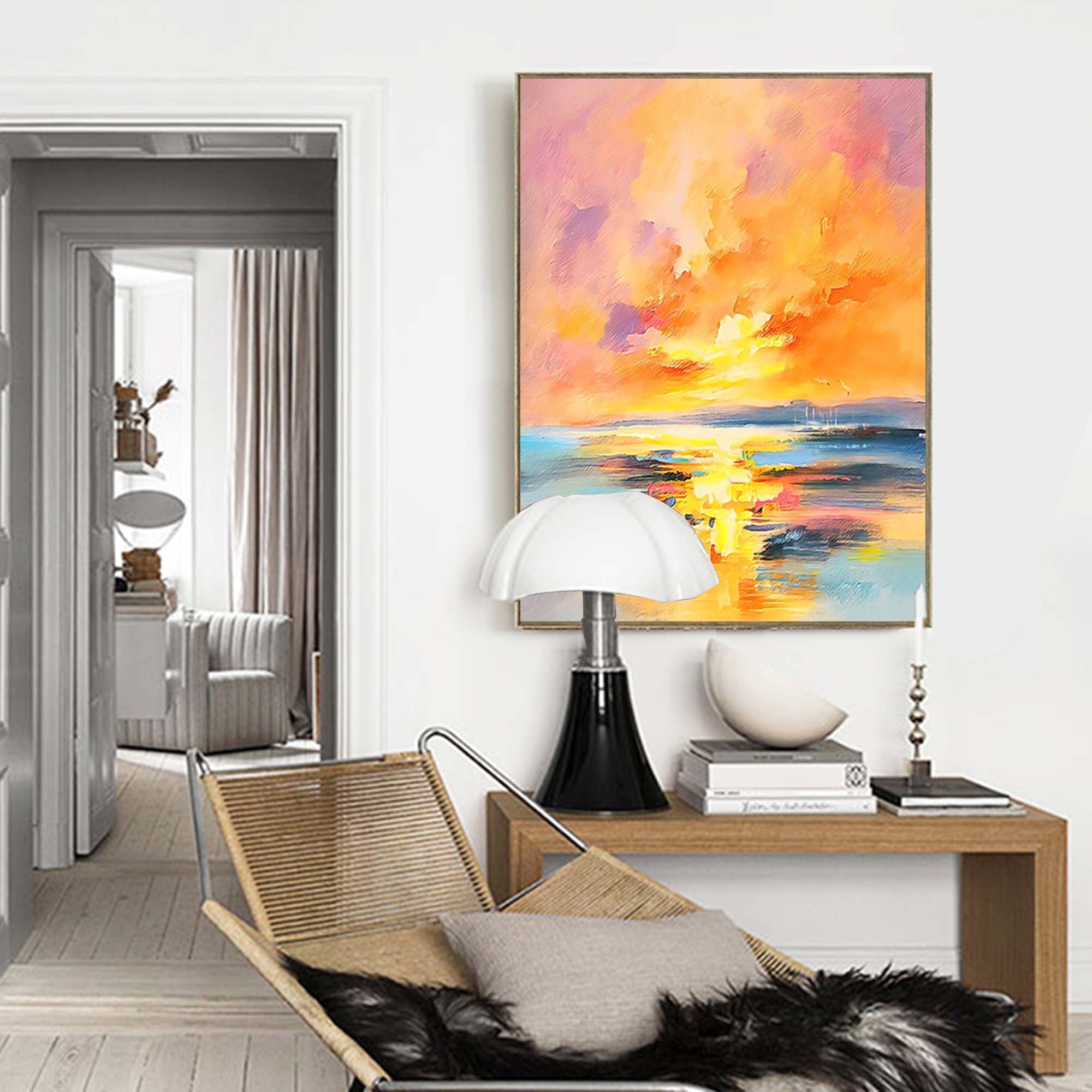Wallart Vibrant Sunset Abstract Landscape