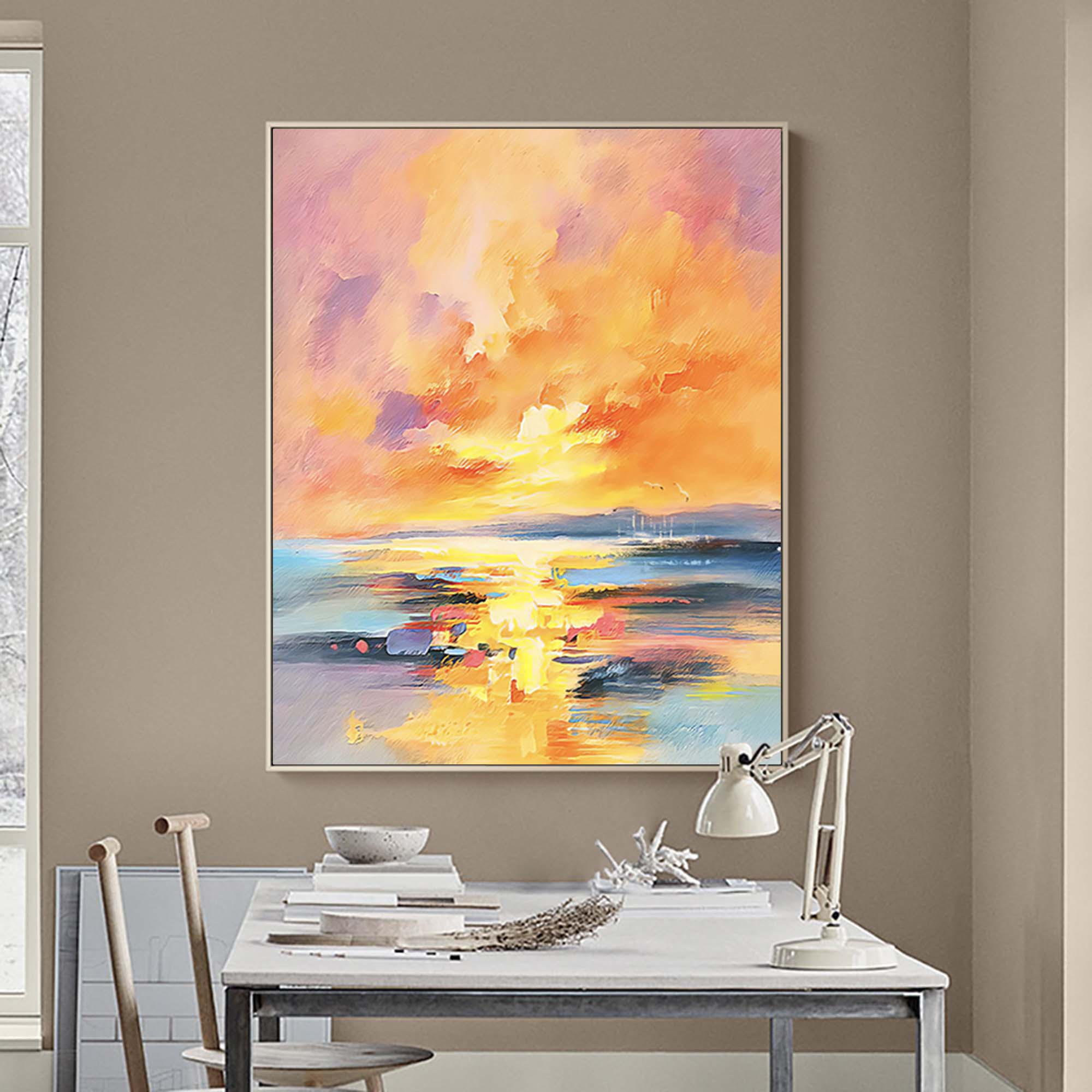 Wallart Vibrant Sunset Abstract Landscape