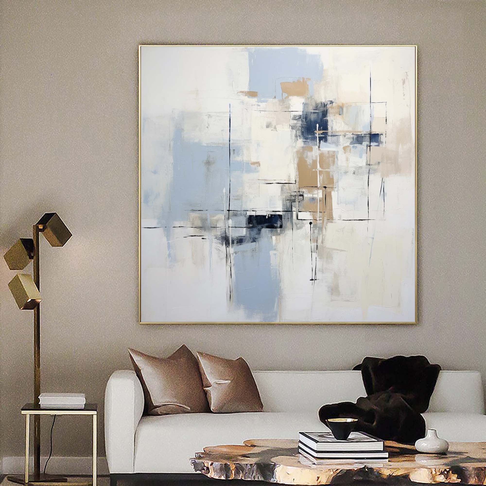 Wallart Serenity in Structure: Minimalist Abstract Geometry