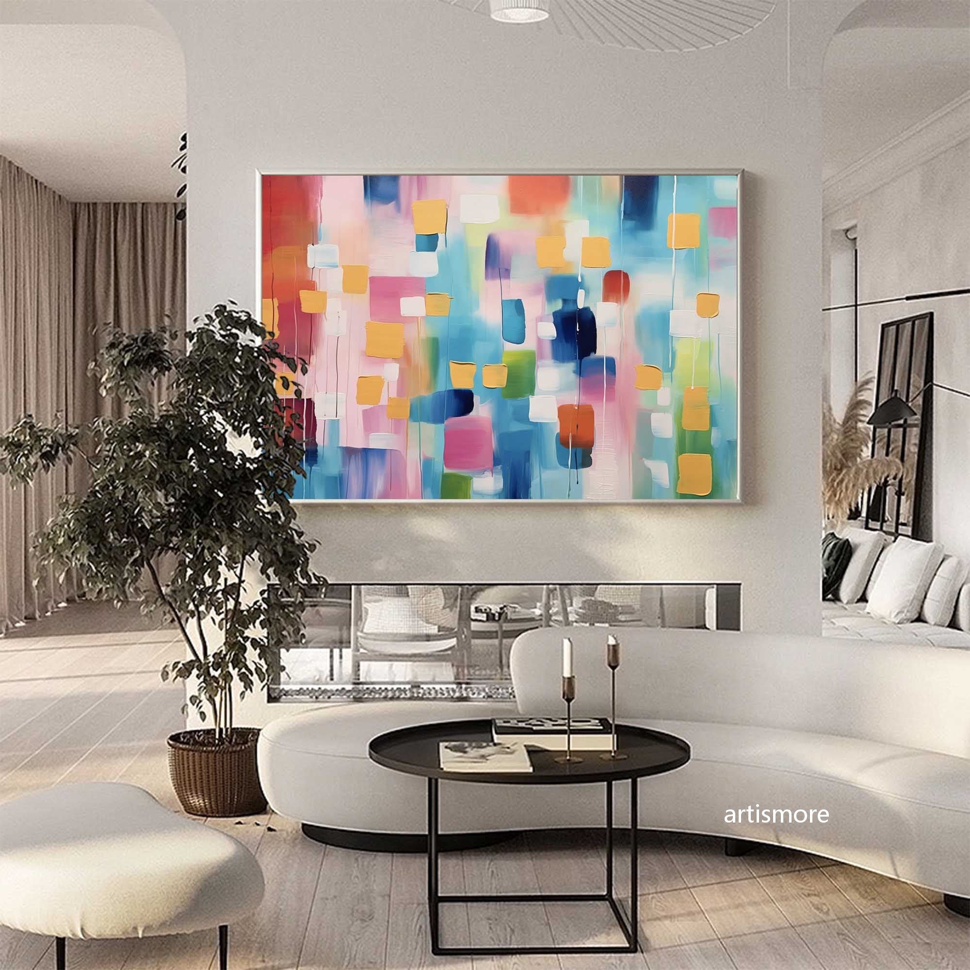 Wallart Geometric Abstract Color Block Art
