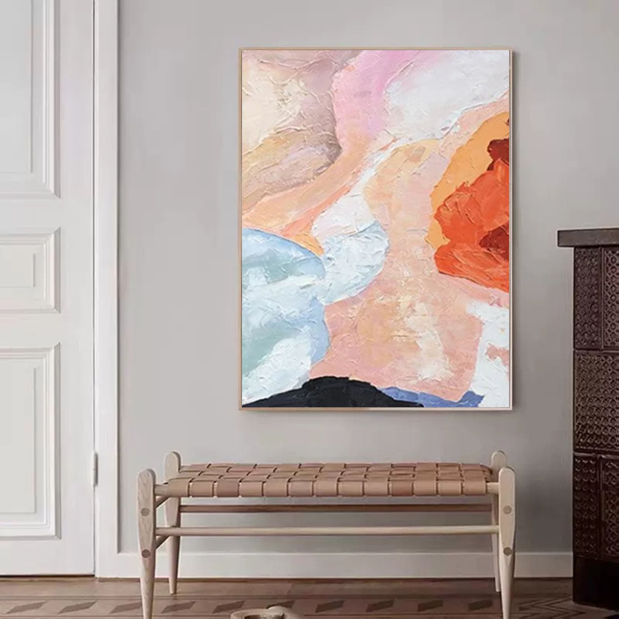 Wallart Fluid Expression: Pastel Abstract Waves