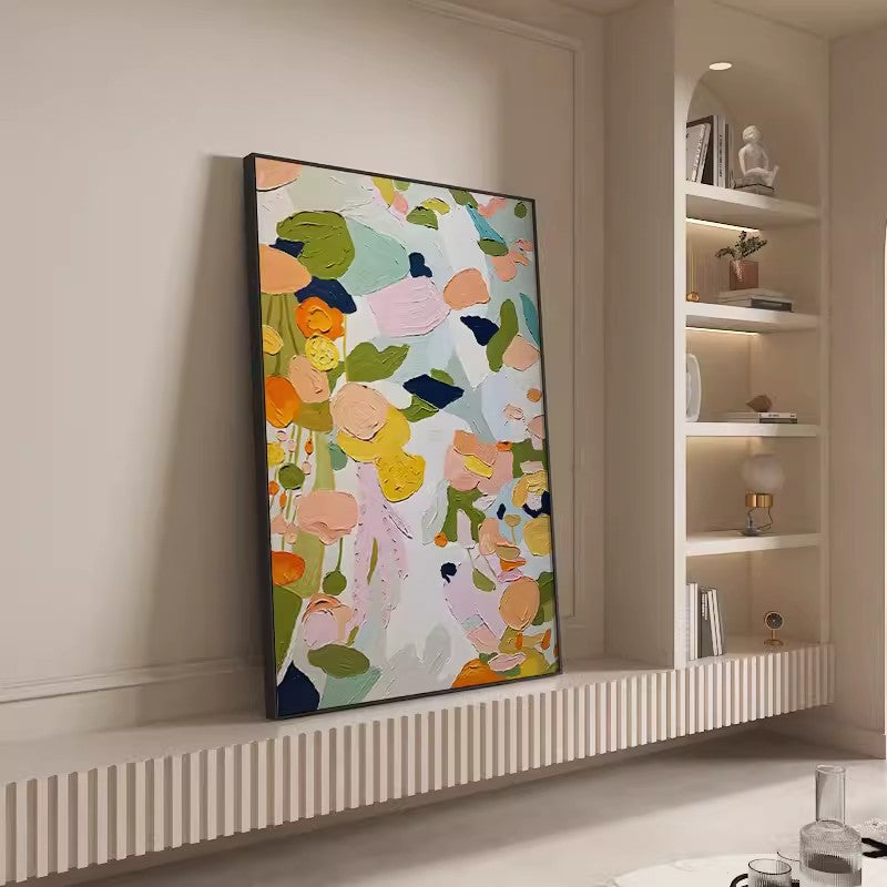 Wallart Colorful Floral Abstract Texture Art