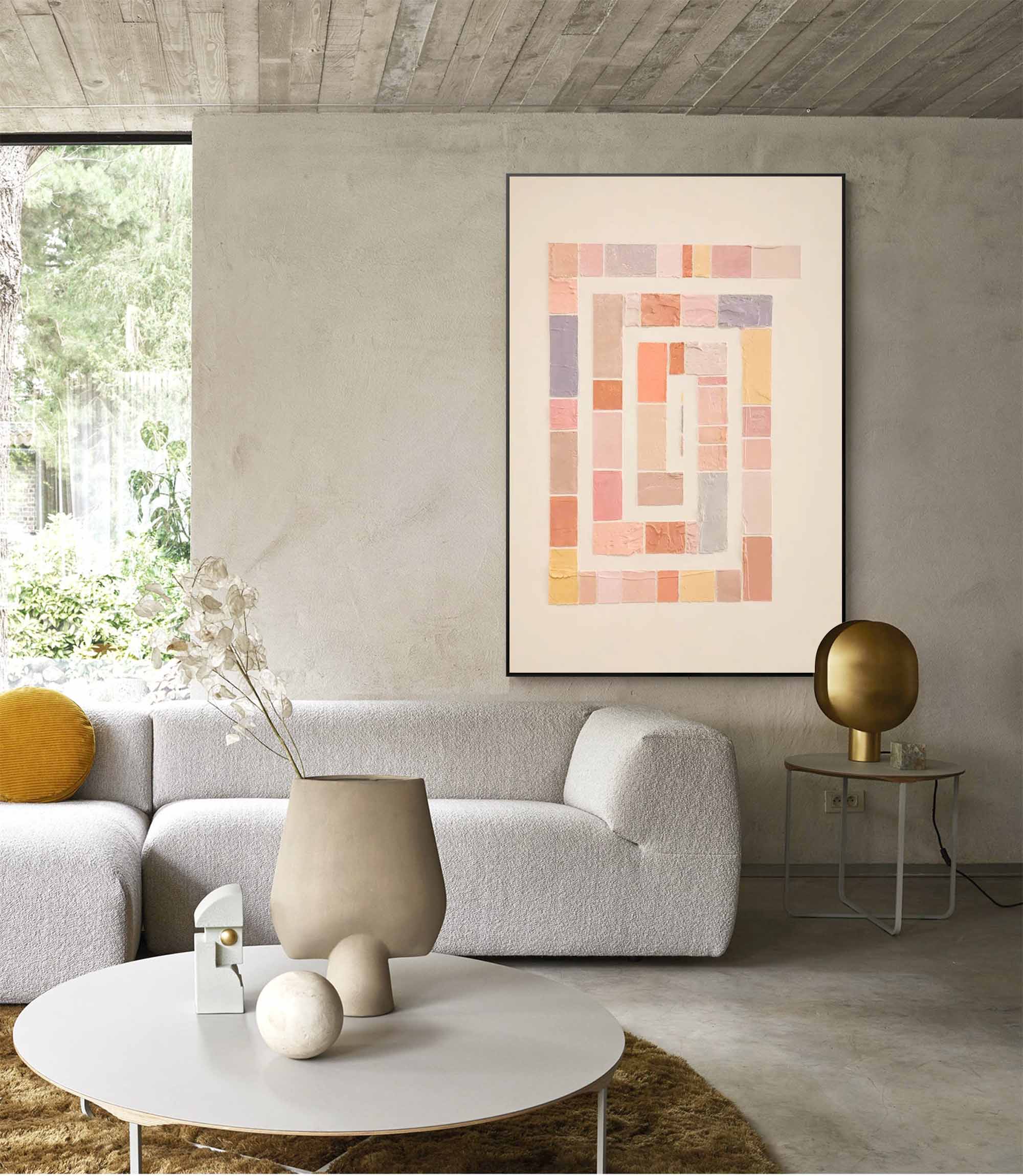 Wallart Soft Spiral: Pastel Geometric Harmony