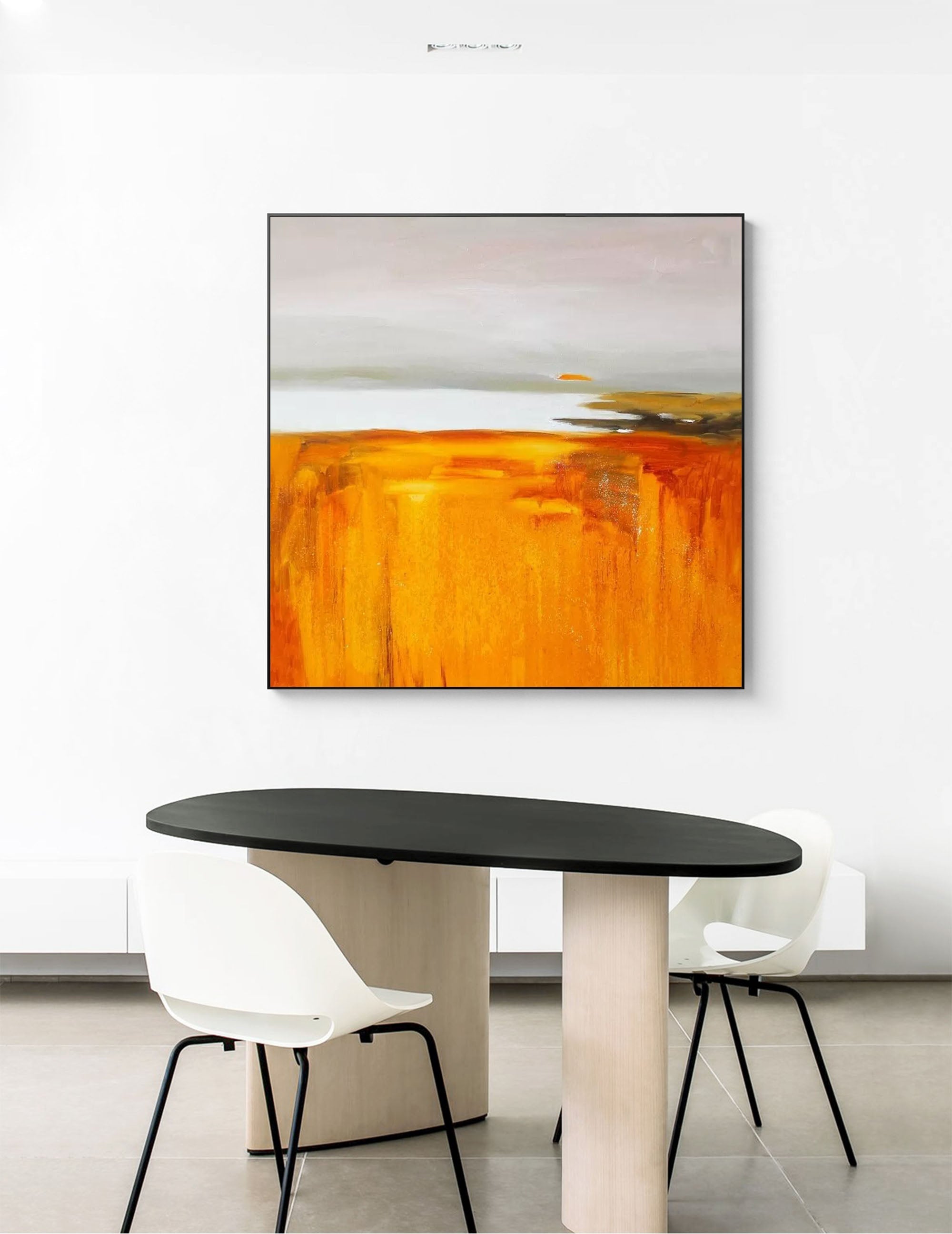 Wallart Golden Horizon Abstract Landscape